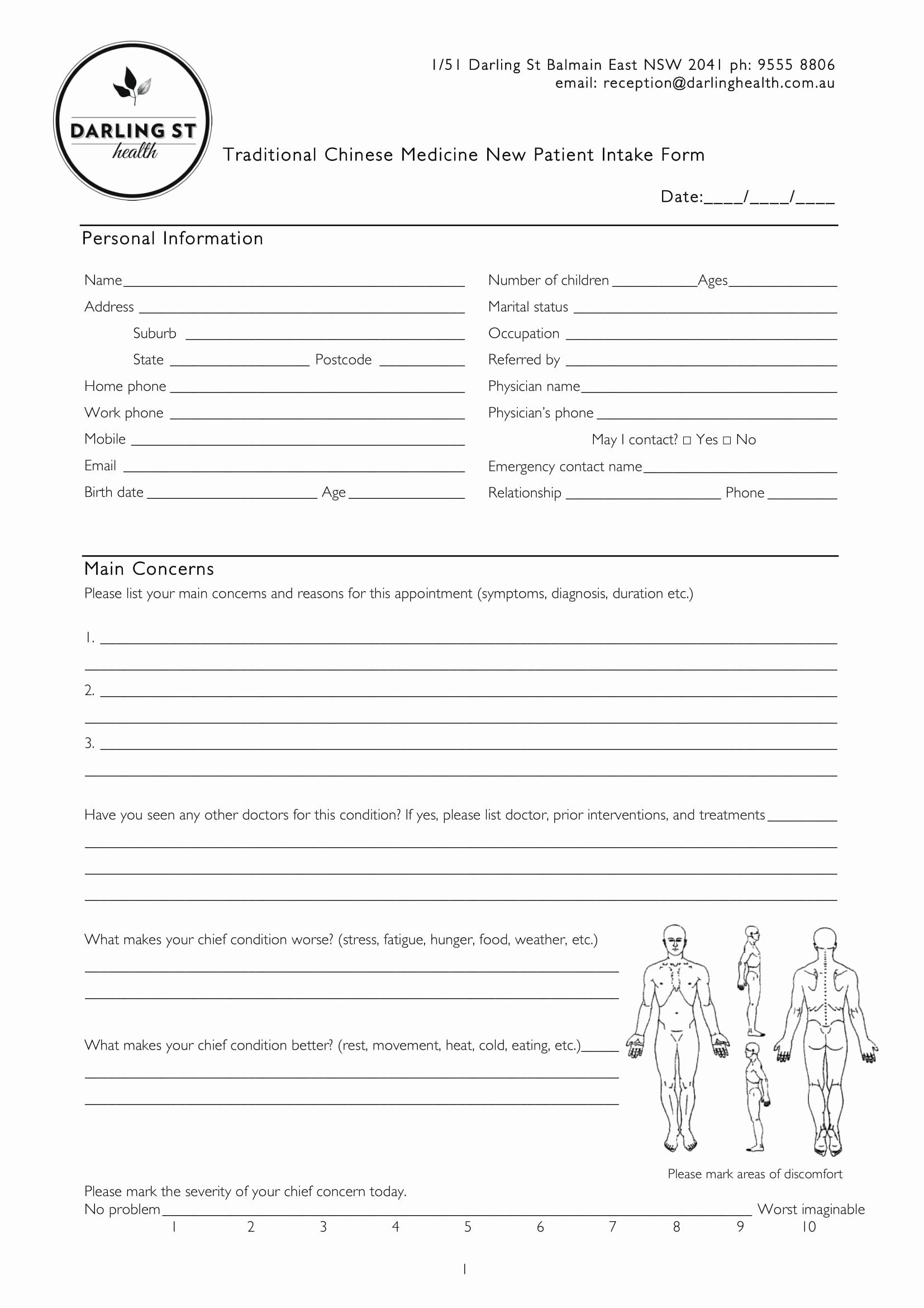 10 Acupuncture Intake Forms Ideas Acupuncture Massage Intake 