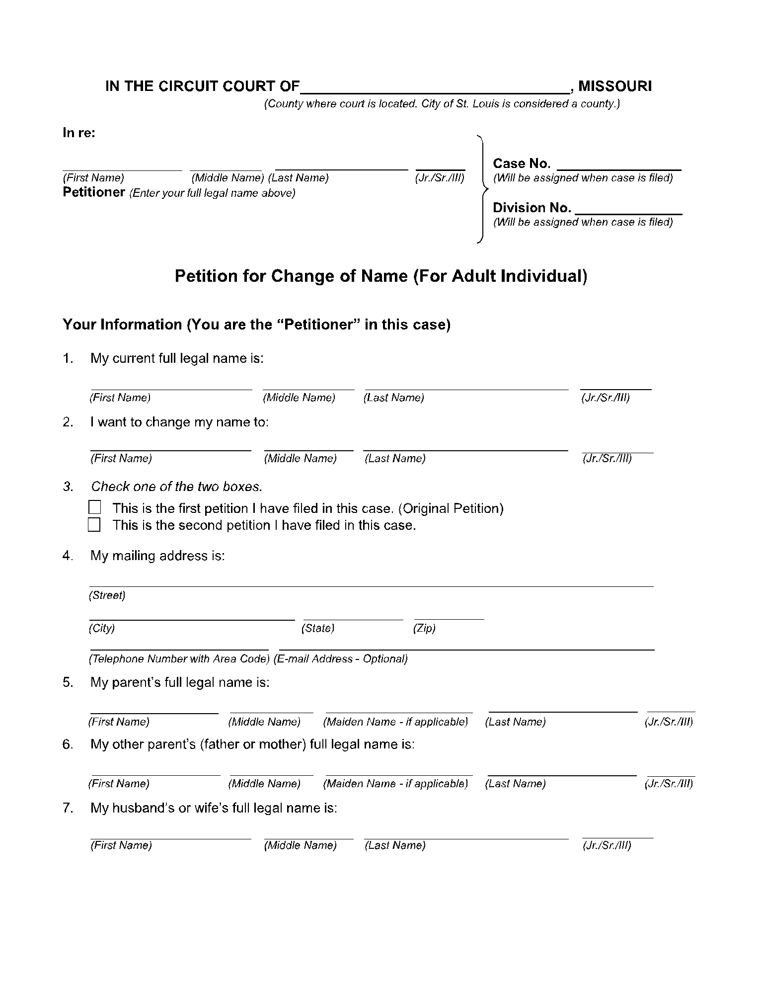 10 Free Name Change Forms CocoSign Downable Fillable 