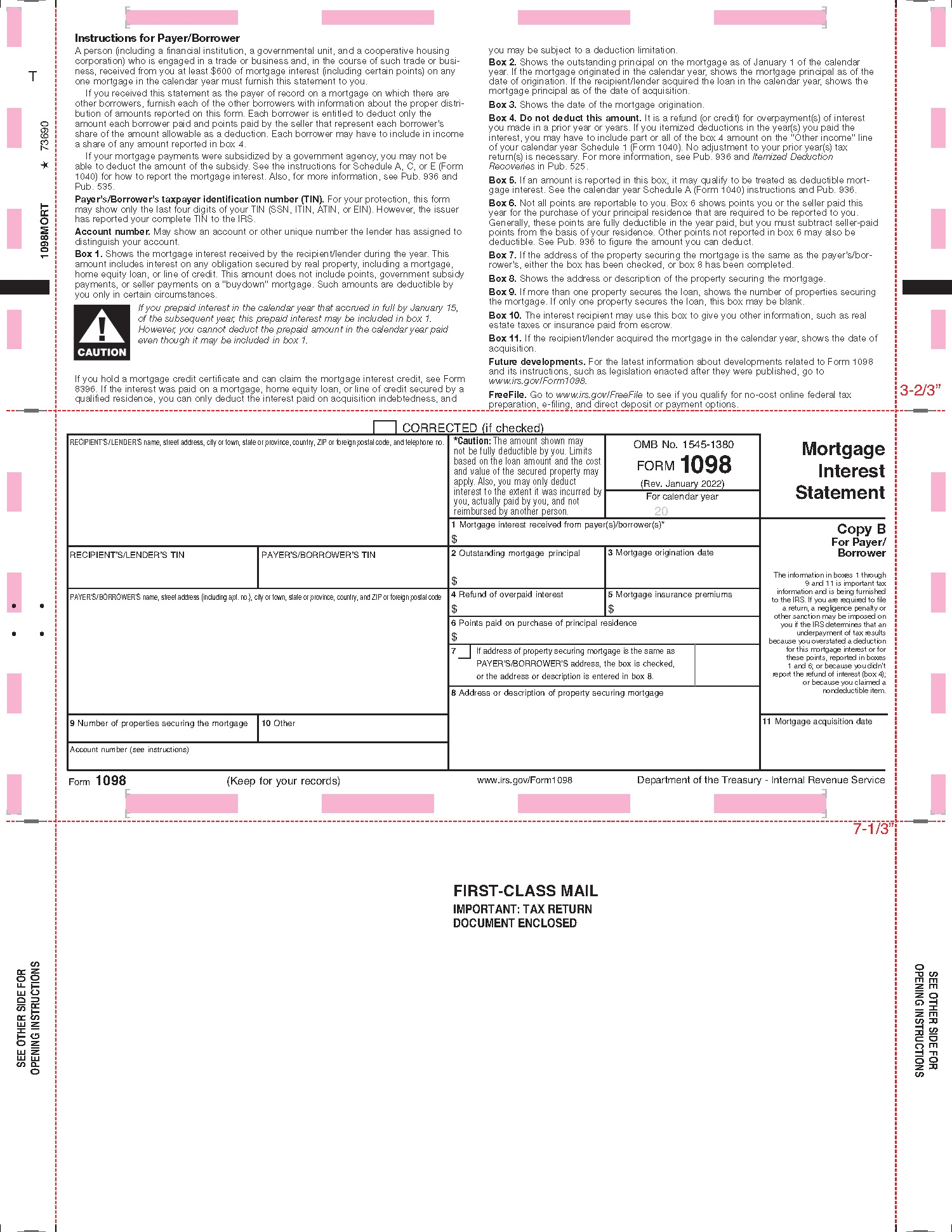 Free Printable Form 1098 Pdf