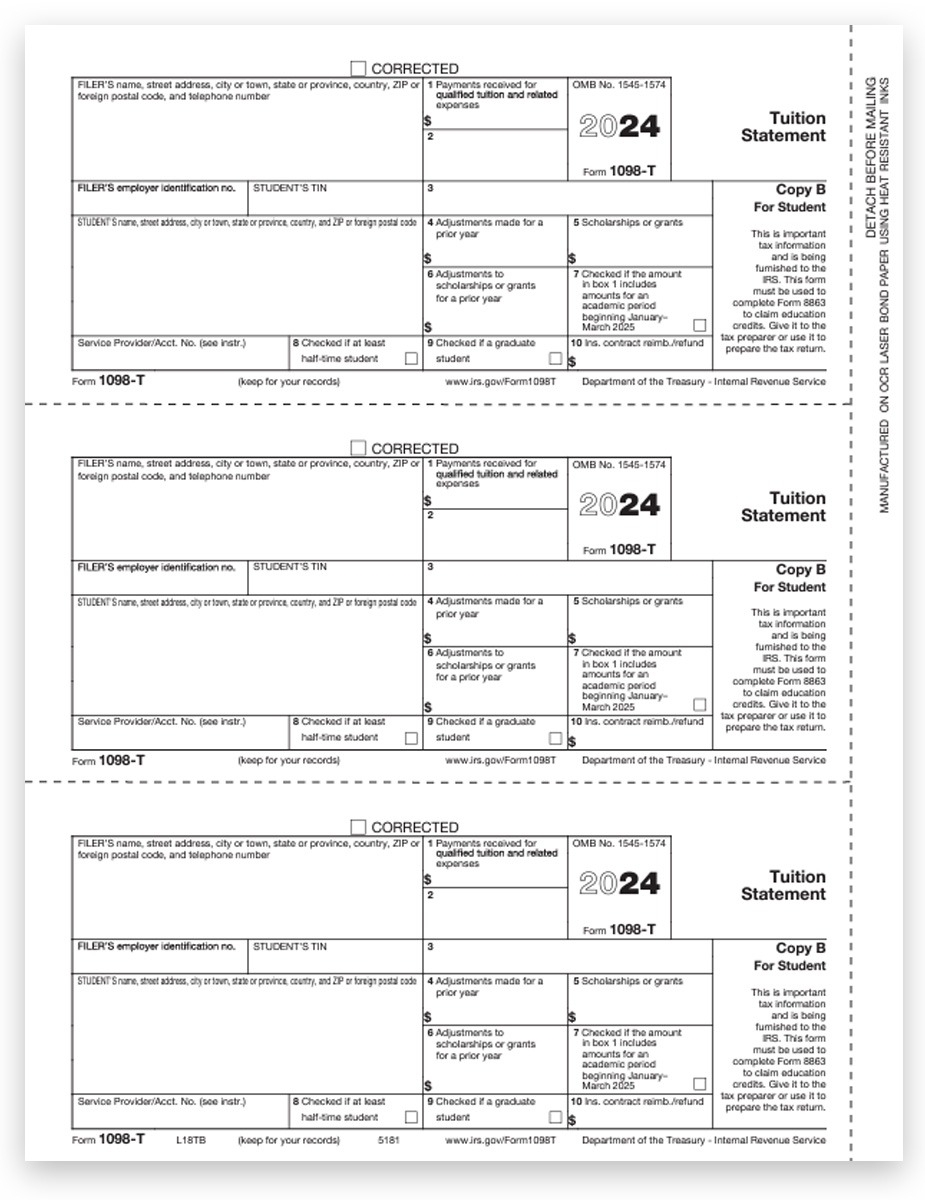 1098T Form Tuition Expenses Student Copy DiscountTaxForms