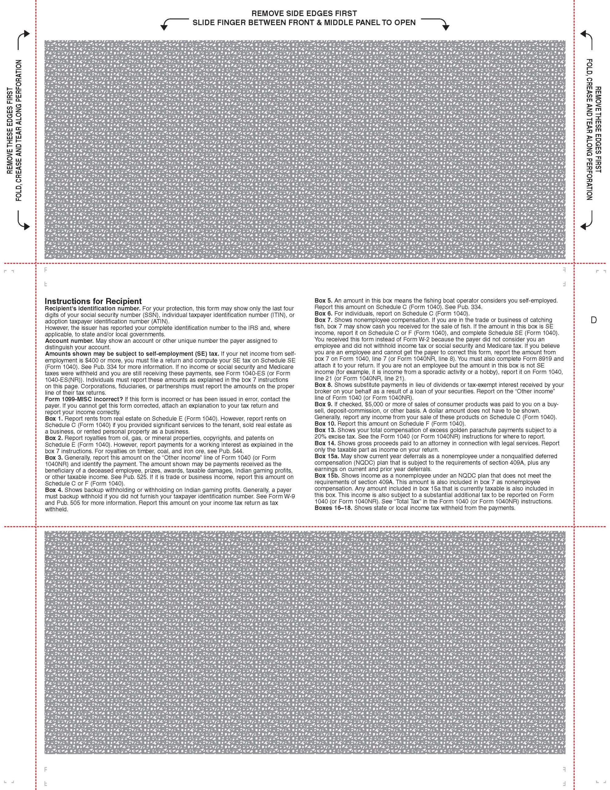 1099 Misc Printable Form Free