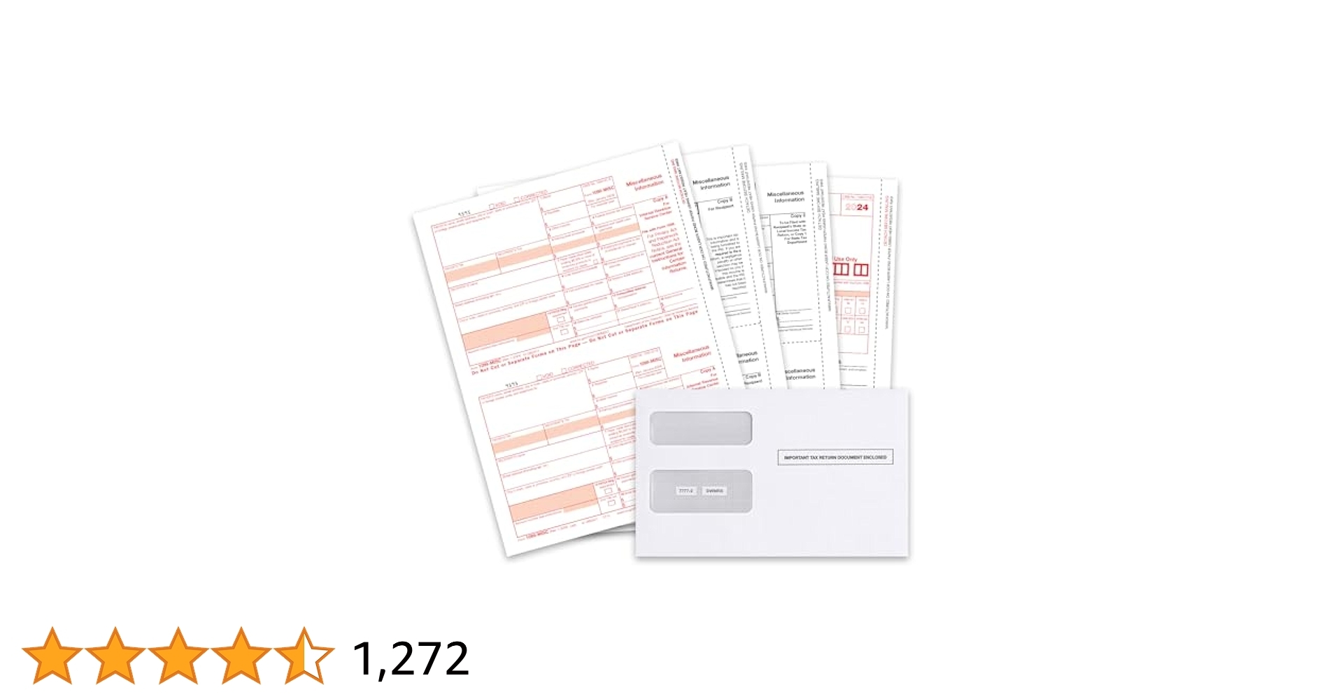1099 MISC Forms 2024 4 Part Tax Forms Kit 25 Vendor Kit Of Laser Forms Compatible With QuickBooks And Accounting Software 25 Self Seal Envelopes 