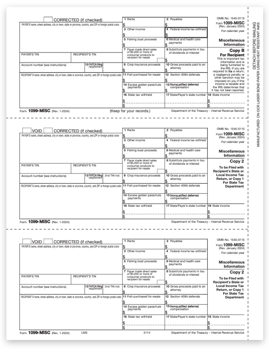 Free Printable 1099 Misc Tax Form Template
