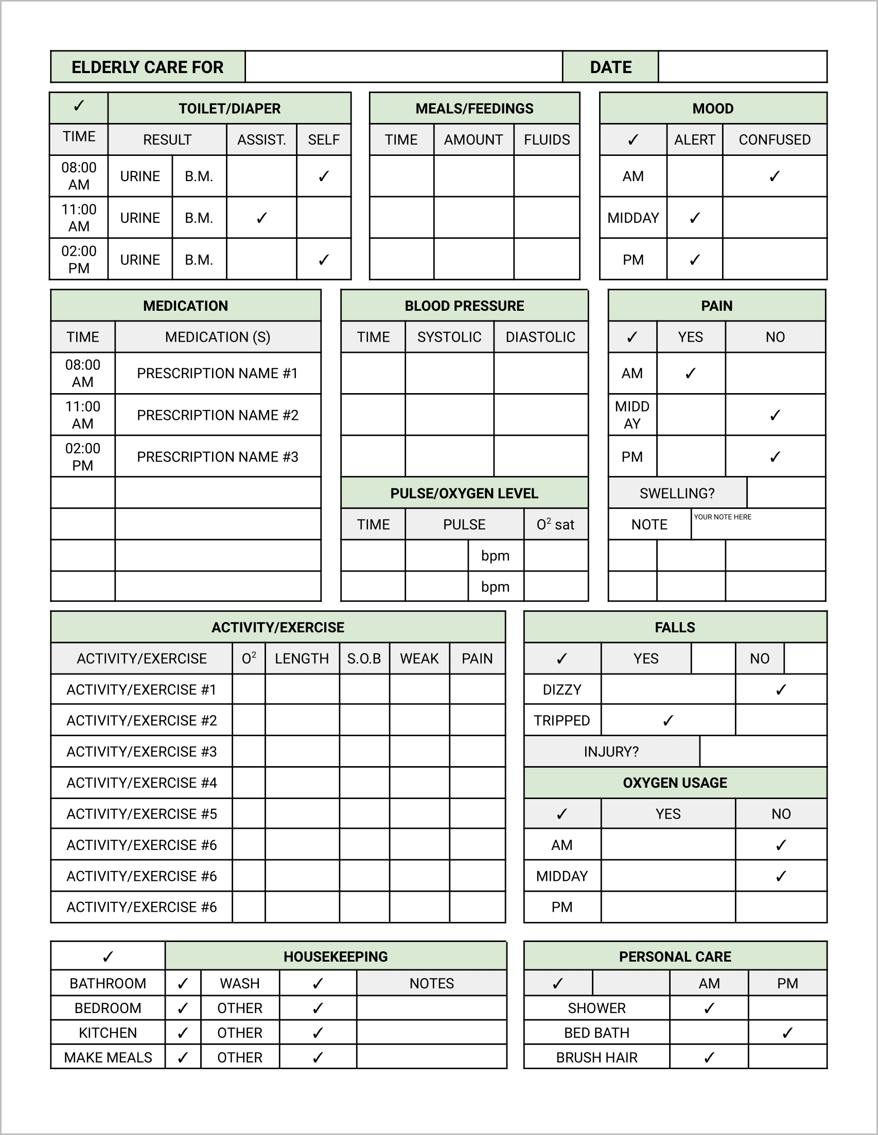11 Must Have Free Caregiver Forms No Sign Up Required 