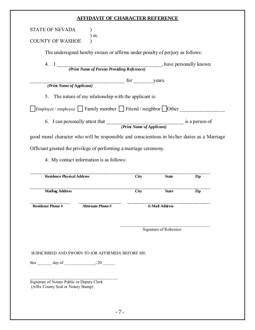 12 Affidavit Of Character Examples To Download