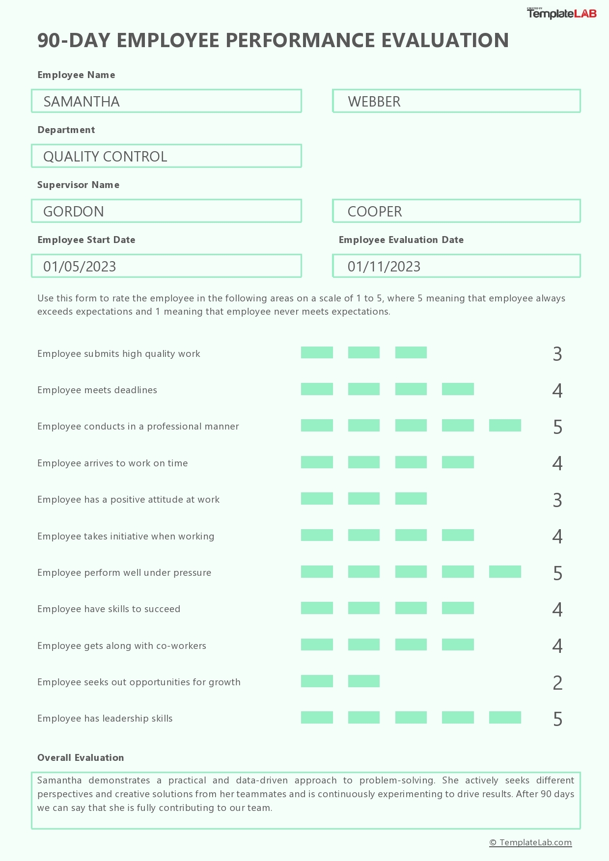 Downloadable Free Employee Evaluation Forms Printable