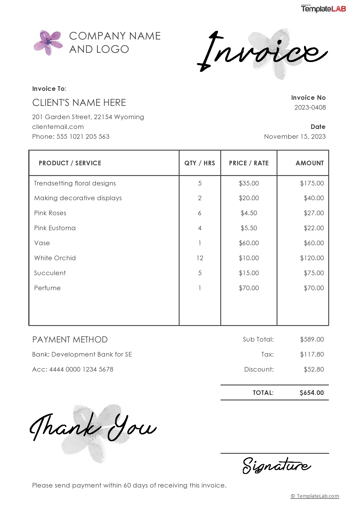 Free Printable Blank Invoice Forms