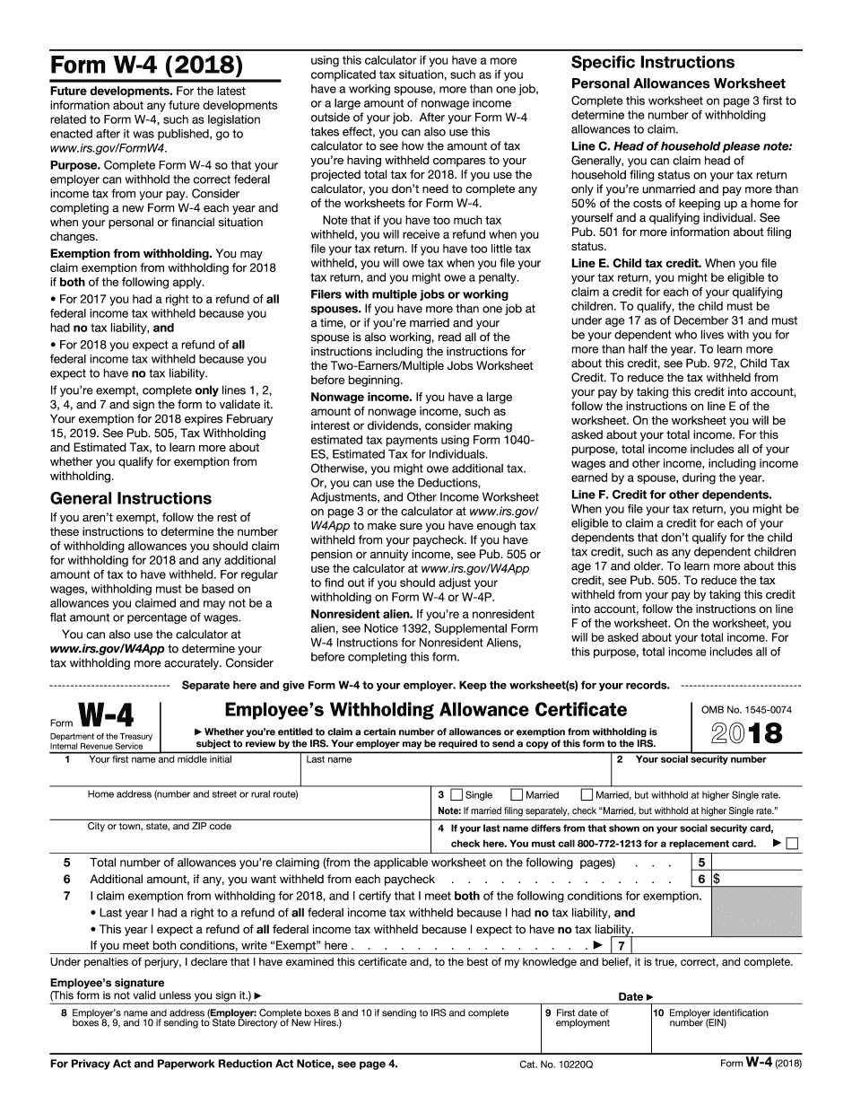 Free Printable W 4 Form 2025