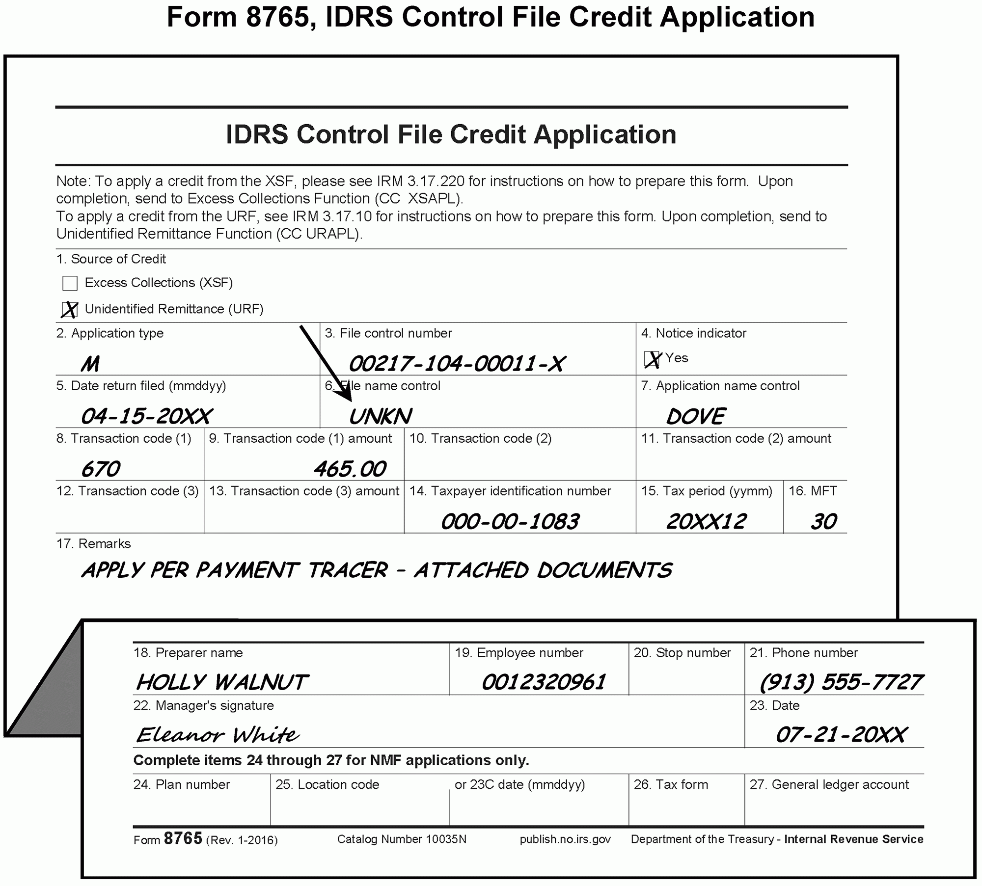 3 17 10 Dishonored Check File DCF And Unidentified Remittance File URF Internal Revenue Service