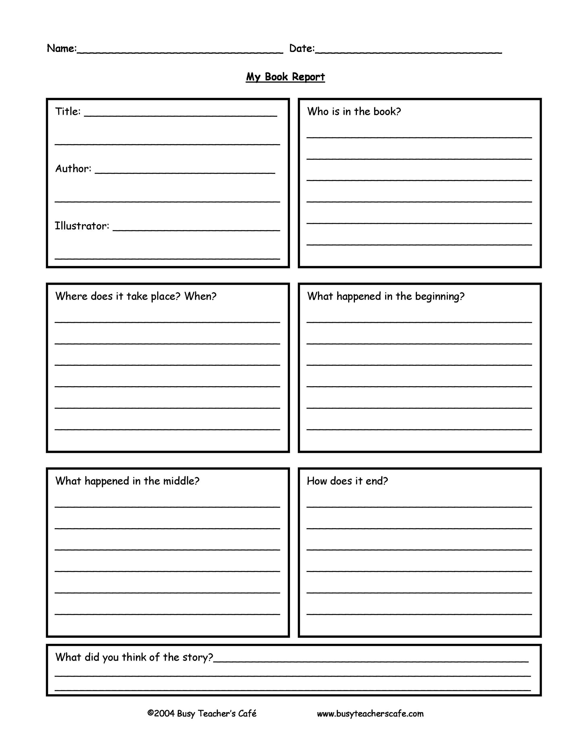 30 Book Report Templates U0026 Reading Worksheets