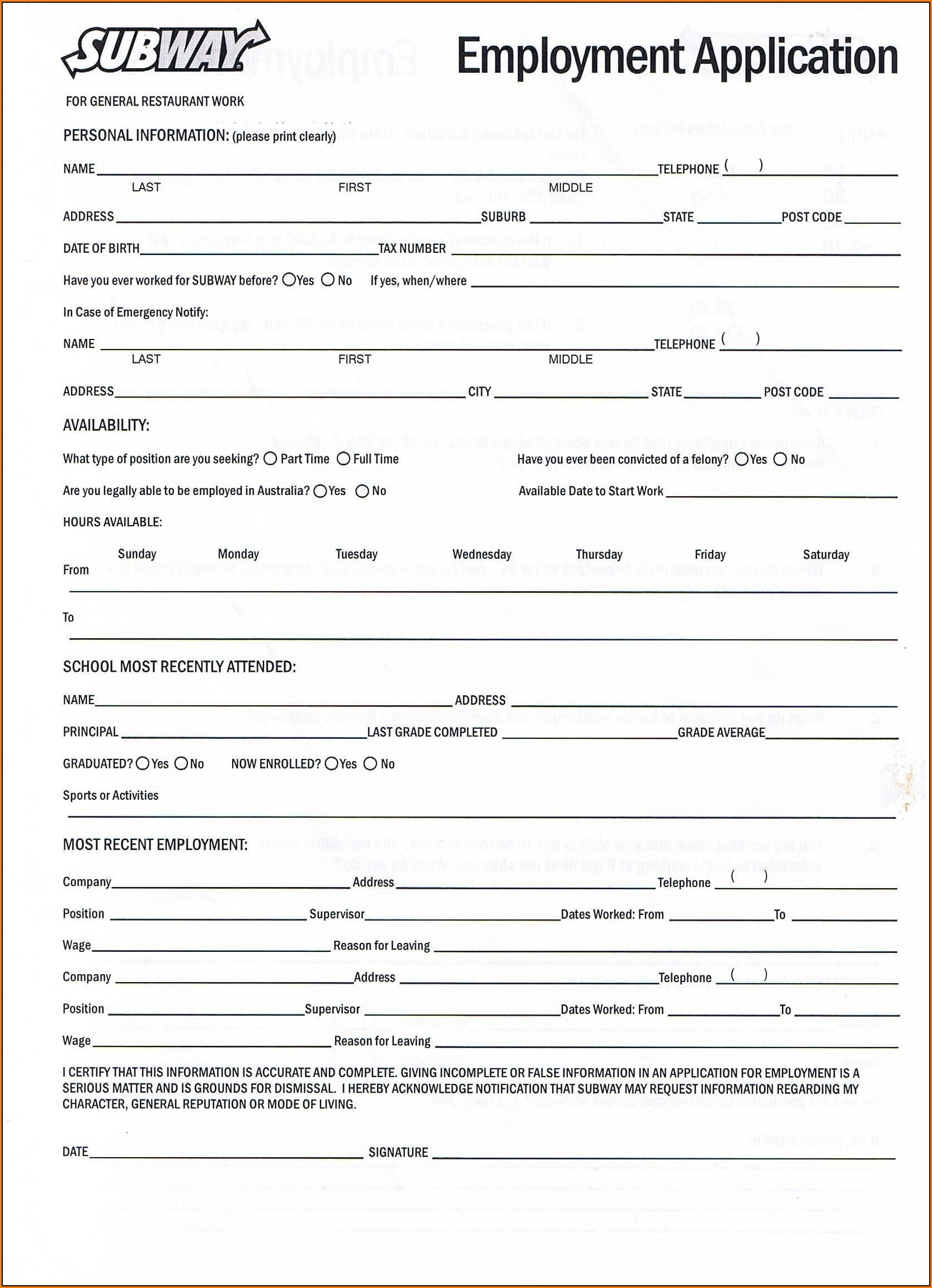30 Mcdonalds Job Application Form Free To Edit Download U0026 Print Worksheets Library