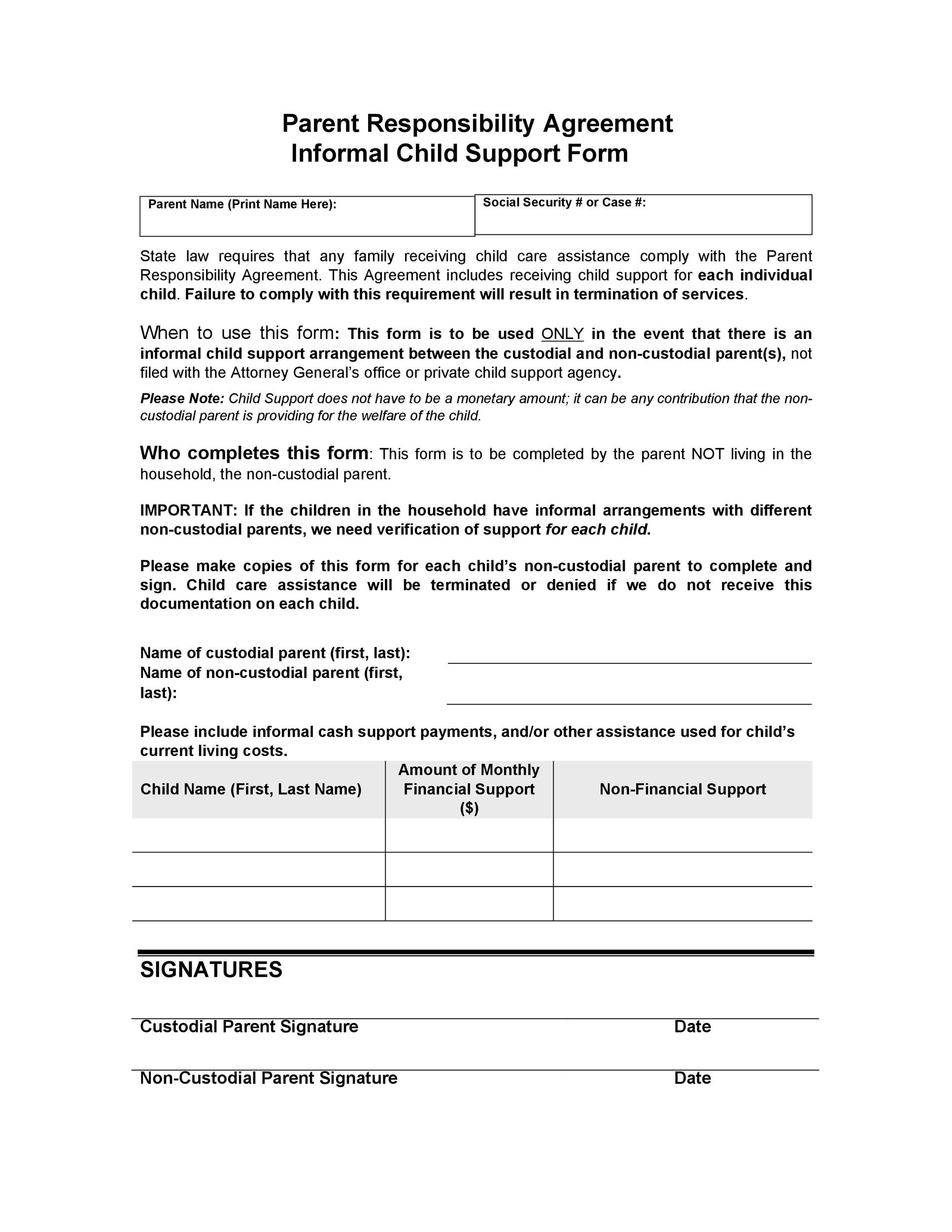 32 Free Child Support Agreement Templates PDF U0026 MS Word 