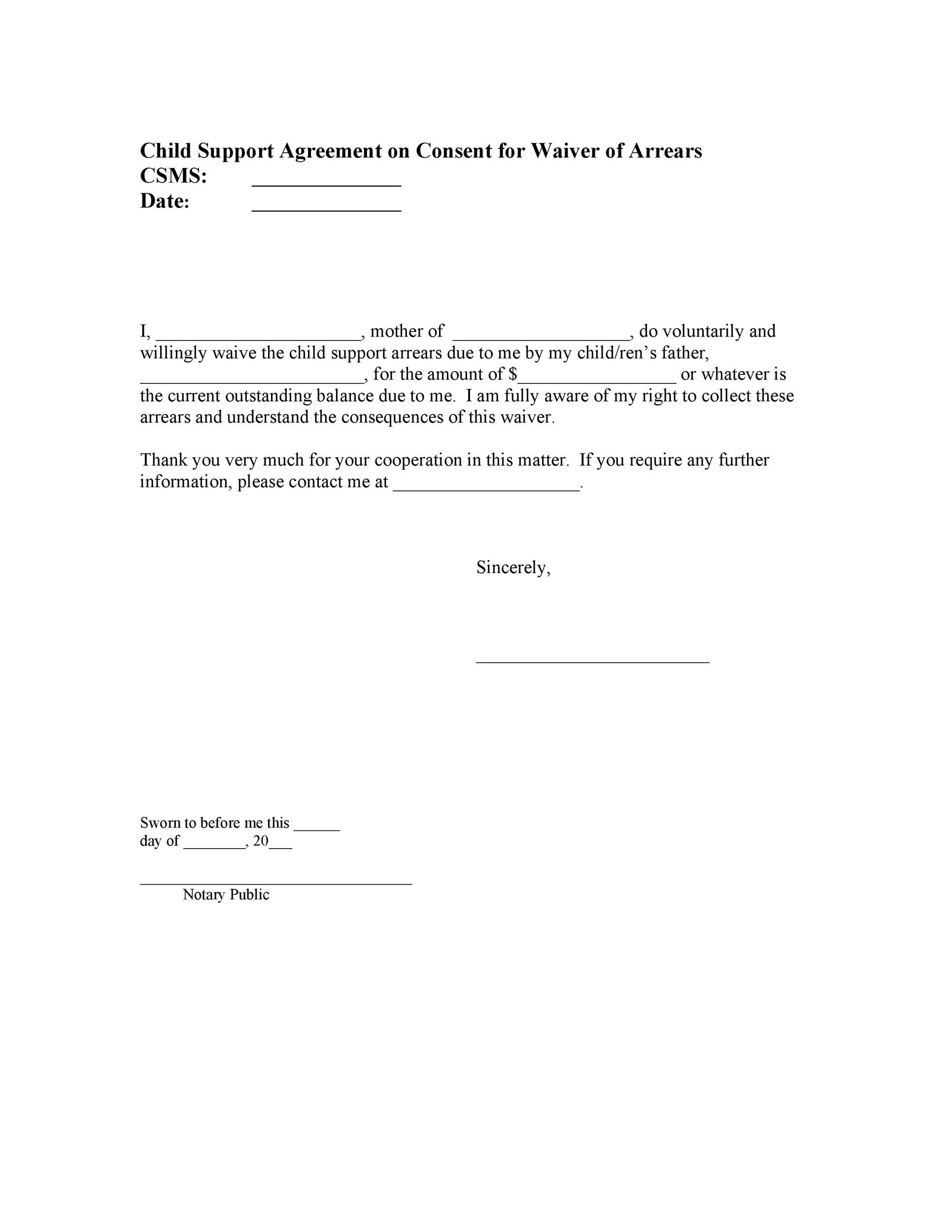Free Printable Child Support Forms