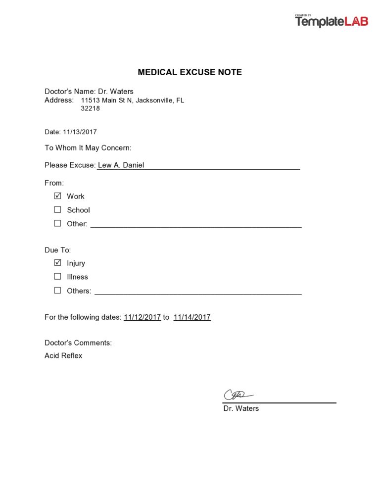 36 Free Doctor Note Templates for Work Or School