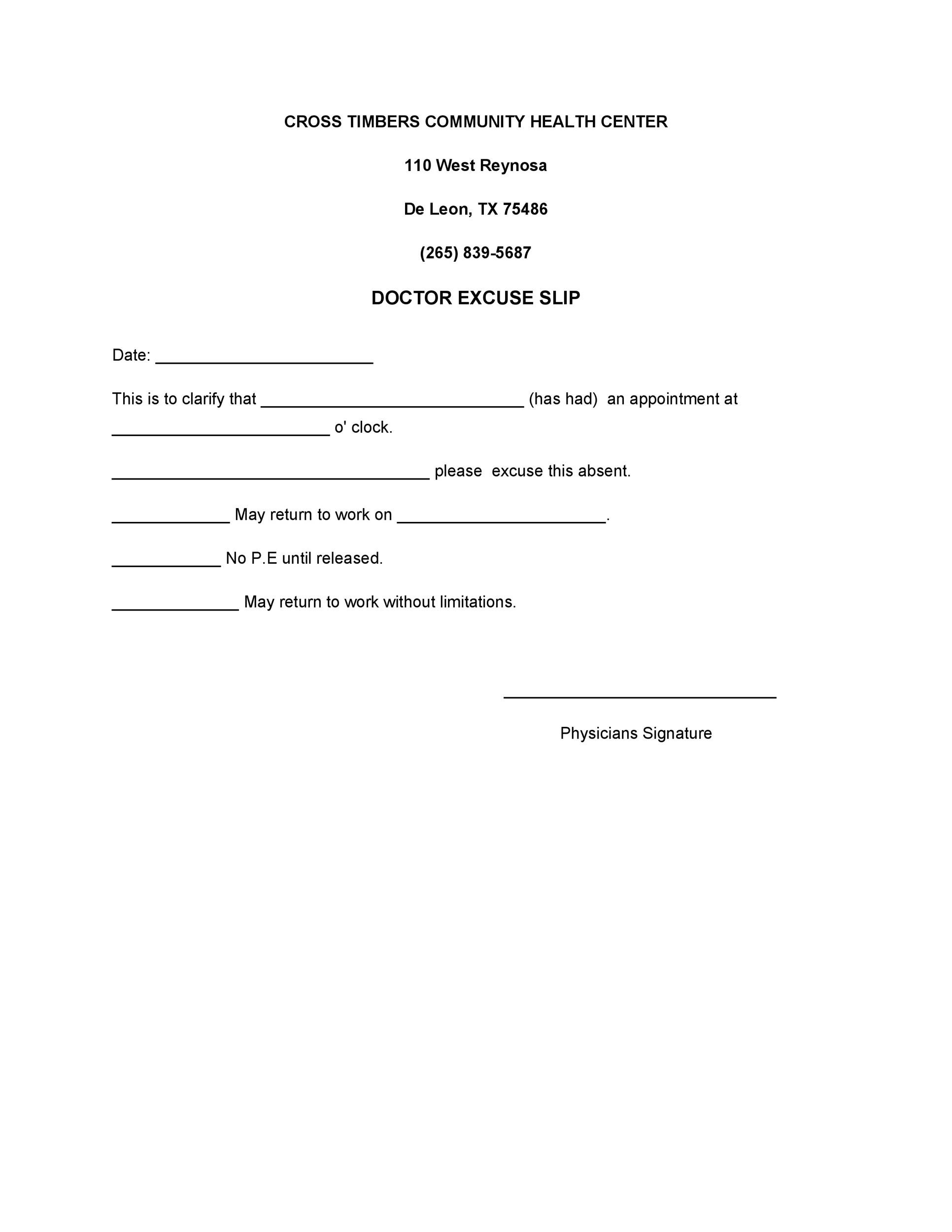 36 Free Doctor Note Templates for Work Or School 
