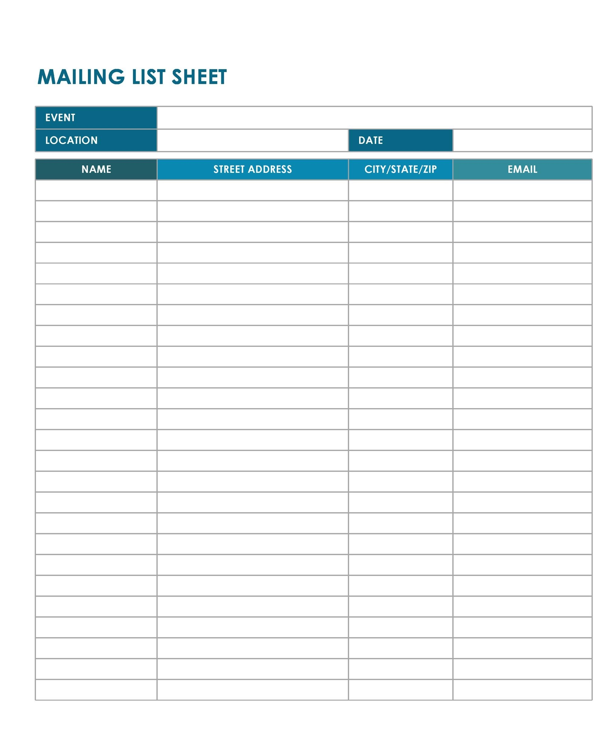 37 Free Email List Templates PDF MS Word U0026 Excel TemplateLab