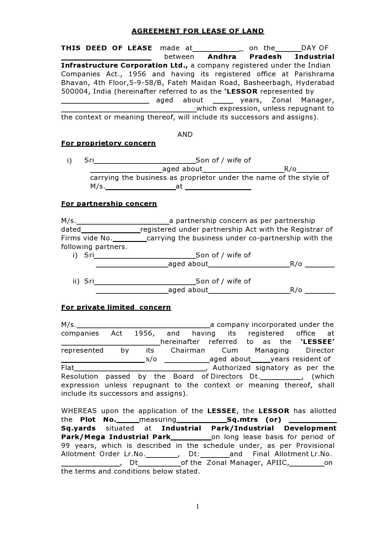 Free Ground Lease Printable Form In Commercial Real Estate