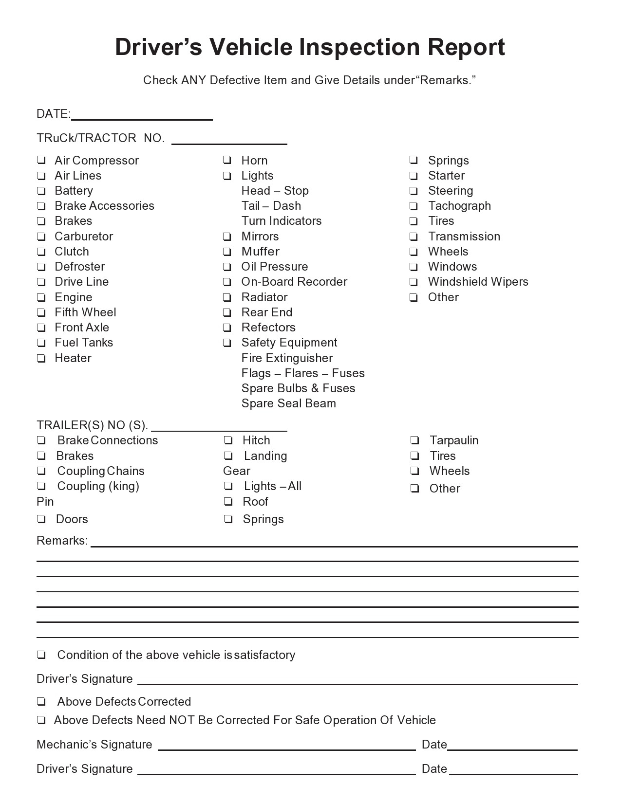 39 Best Vehicle Inspection Forms Lyft Uber Etc TemplateLab
