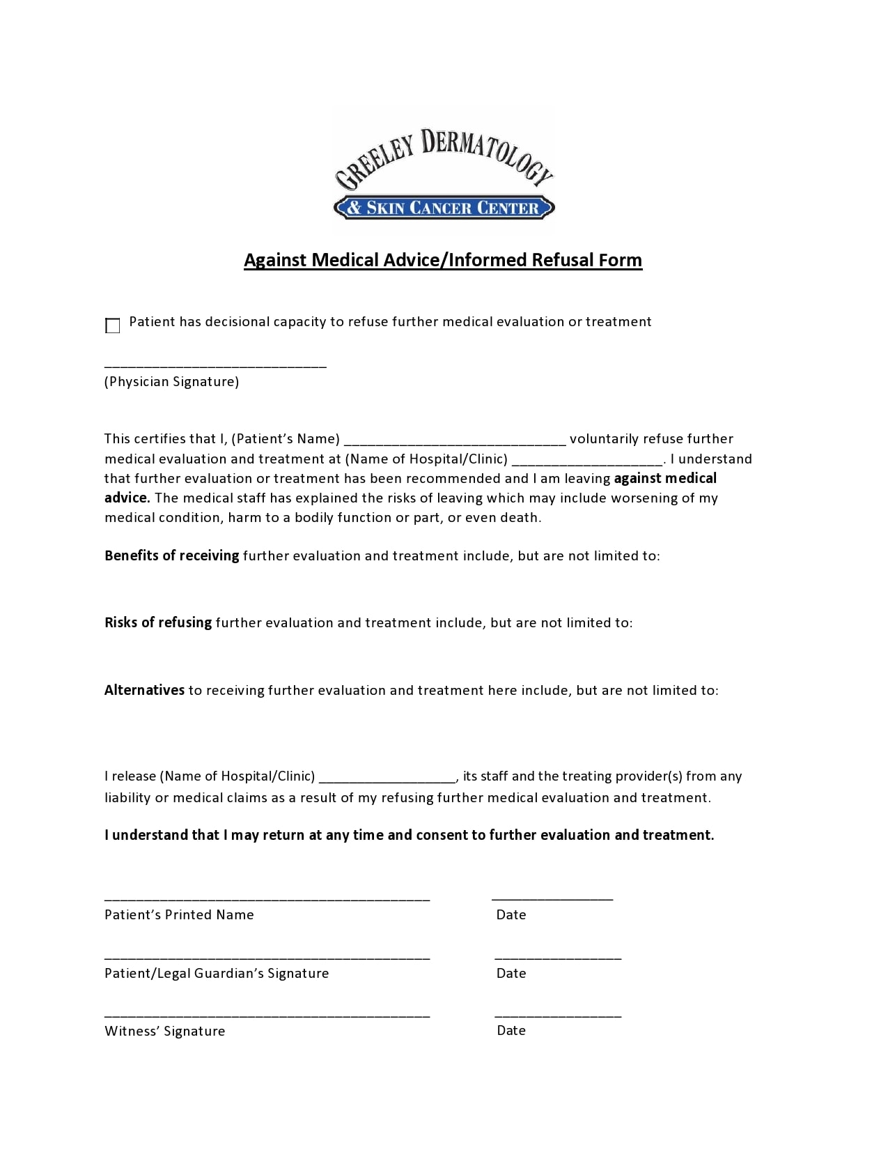 Free Printable Ama Form
