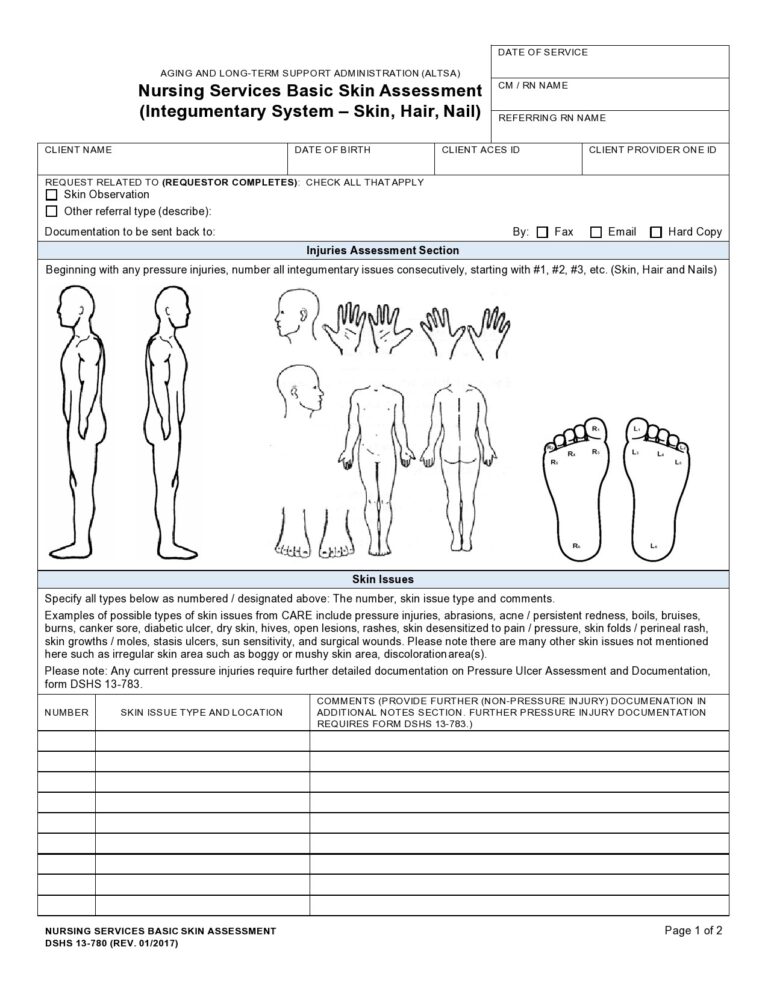 39 Printable Nursing Assessment Forms Examples 