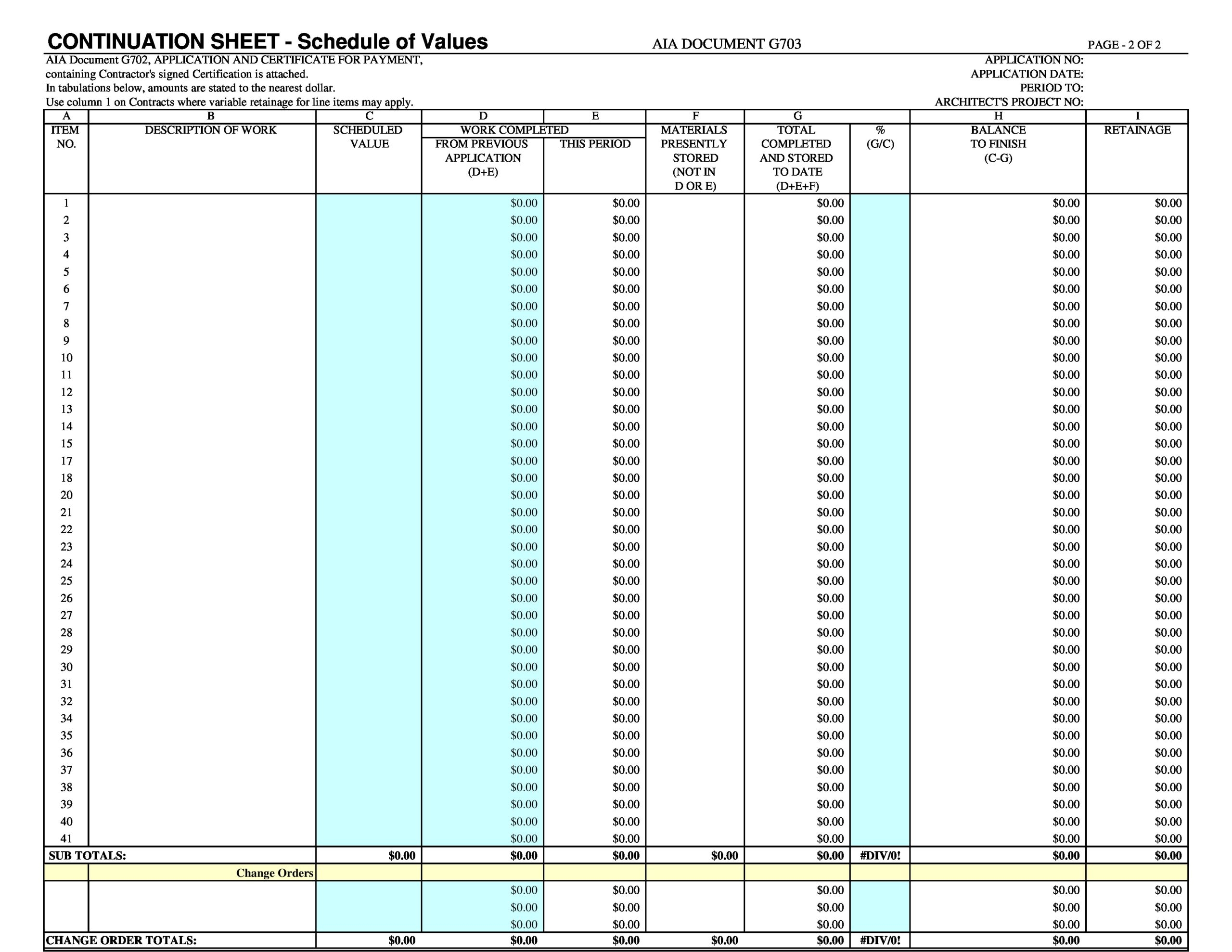 Free Printable Aia Forms G702