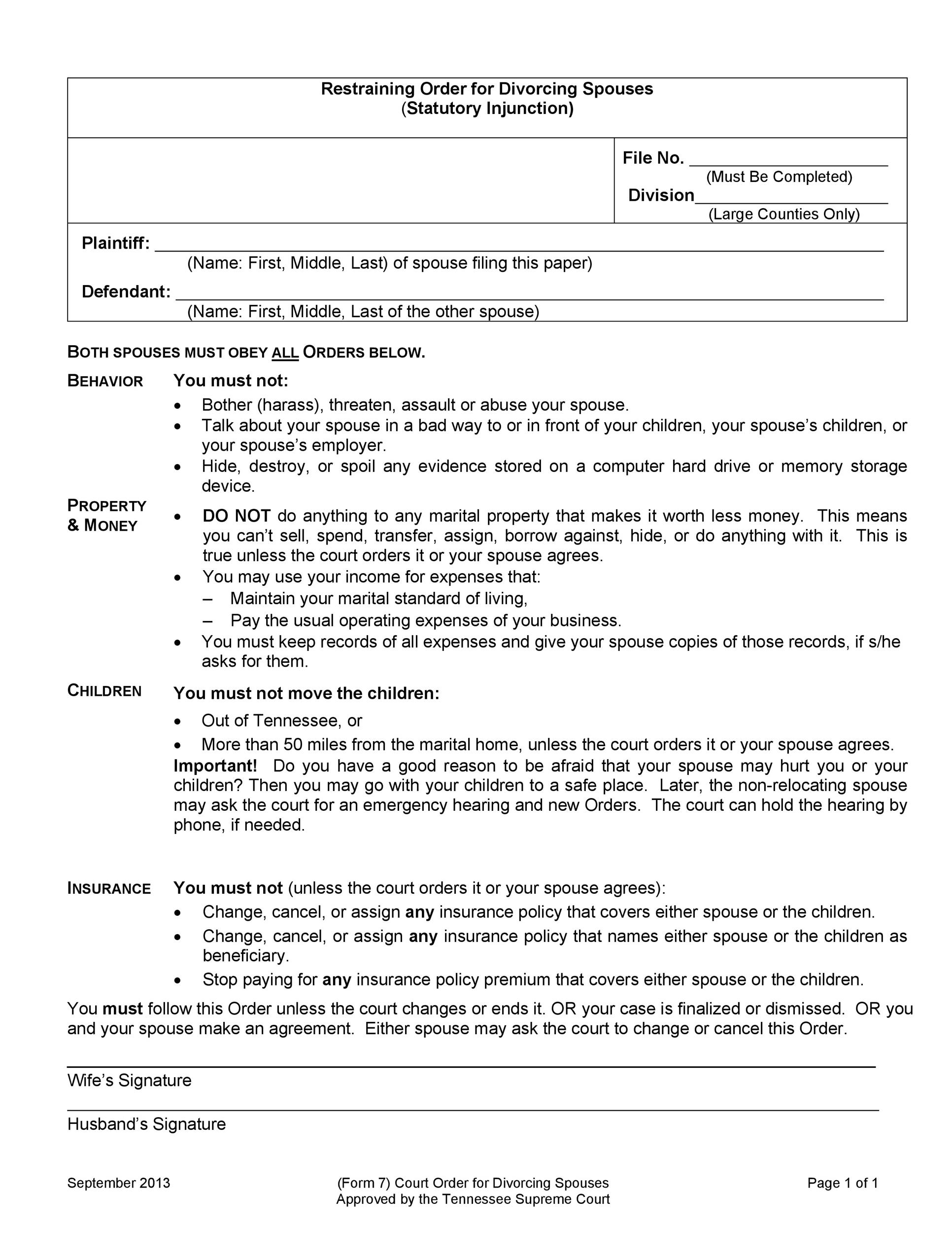 40 Free Divorce Papers Printable TemplateLab