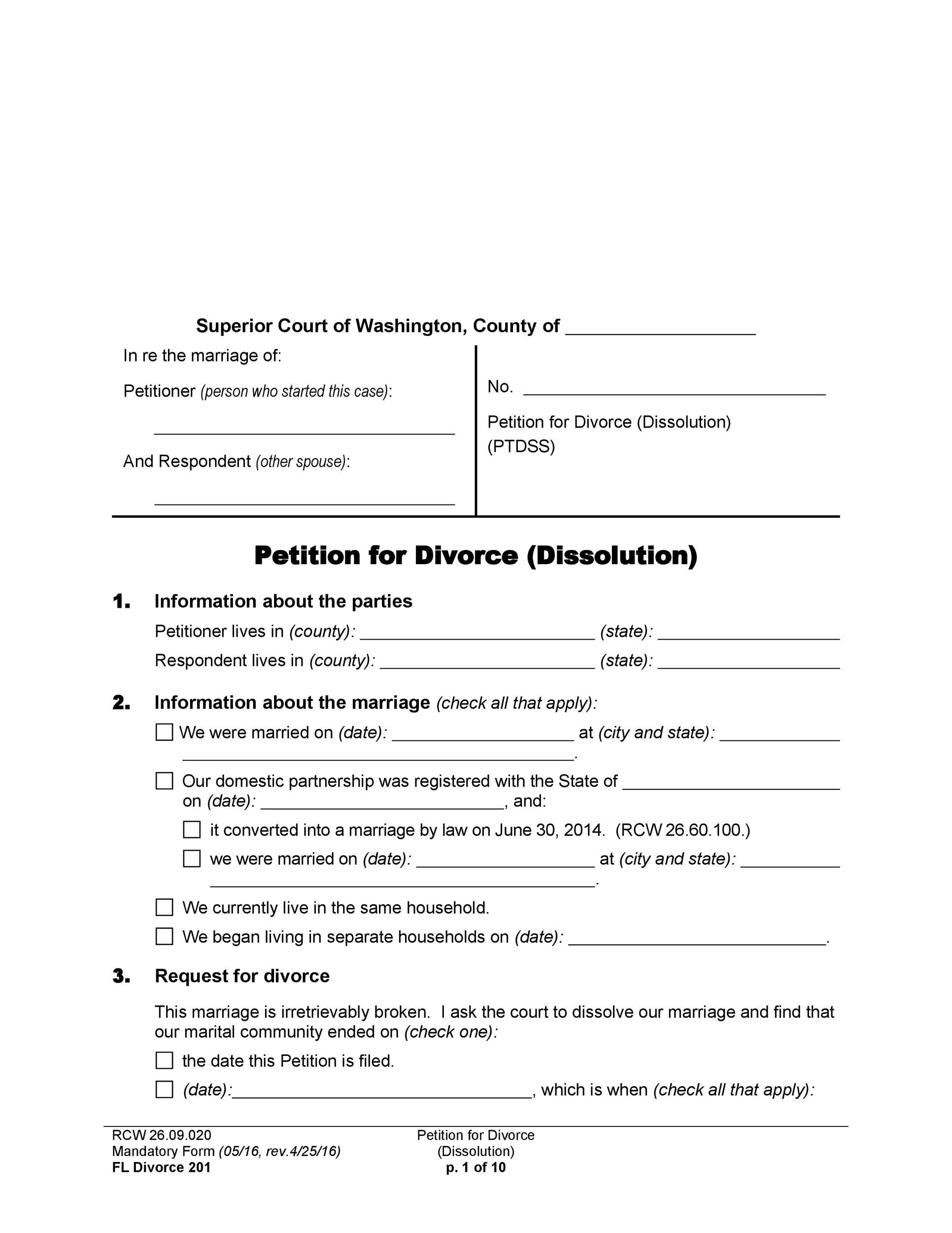 Free Divorce Papers Online Do It Yourself Printable Forms