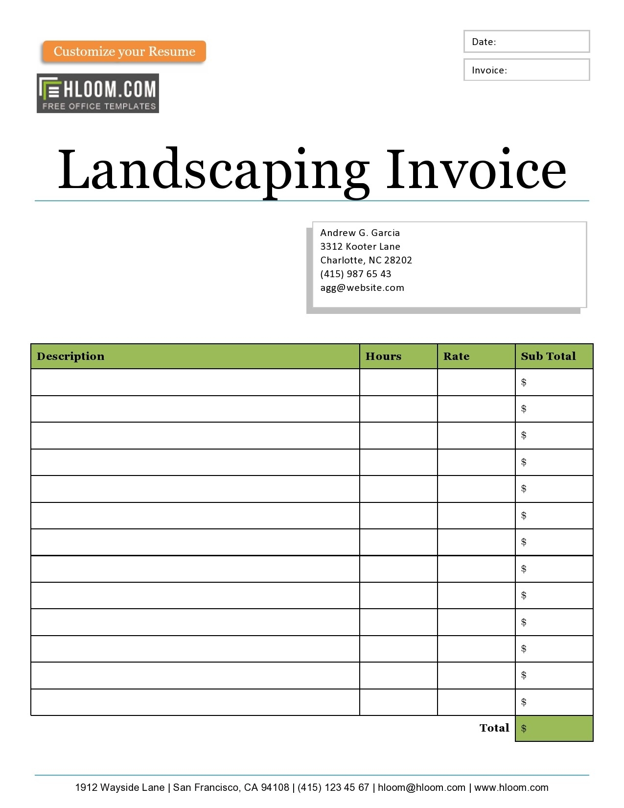 40 Printable Landscaping Invoice Templates u0026 Examples 