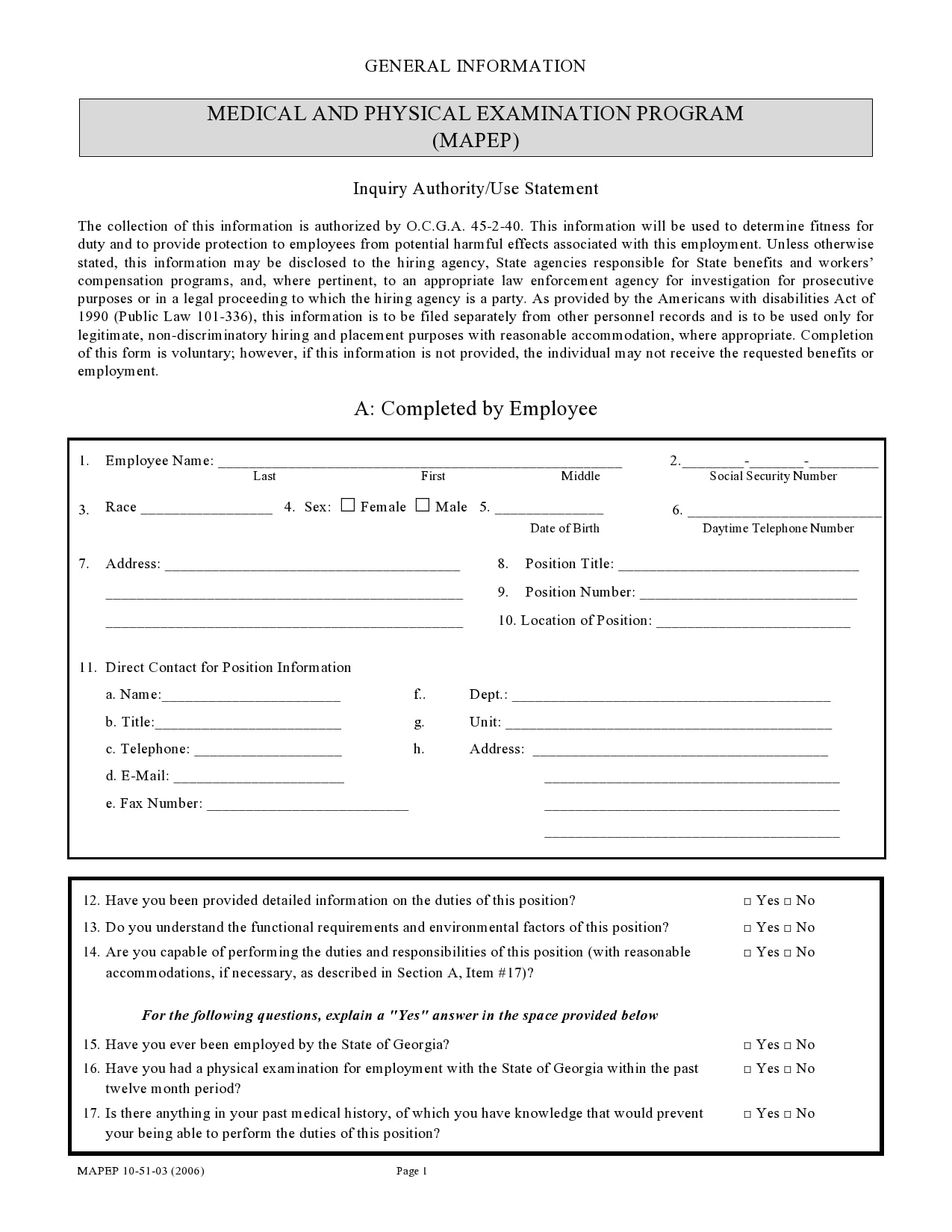 Free Printable Ppd Form