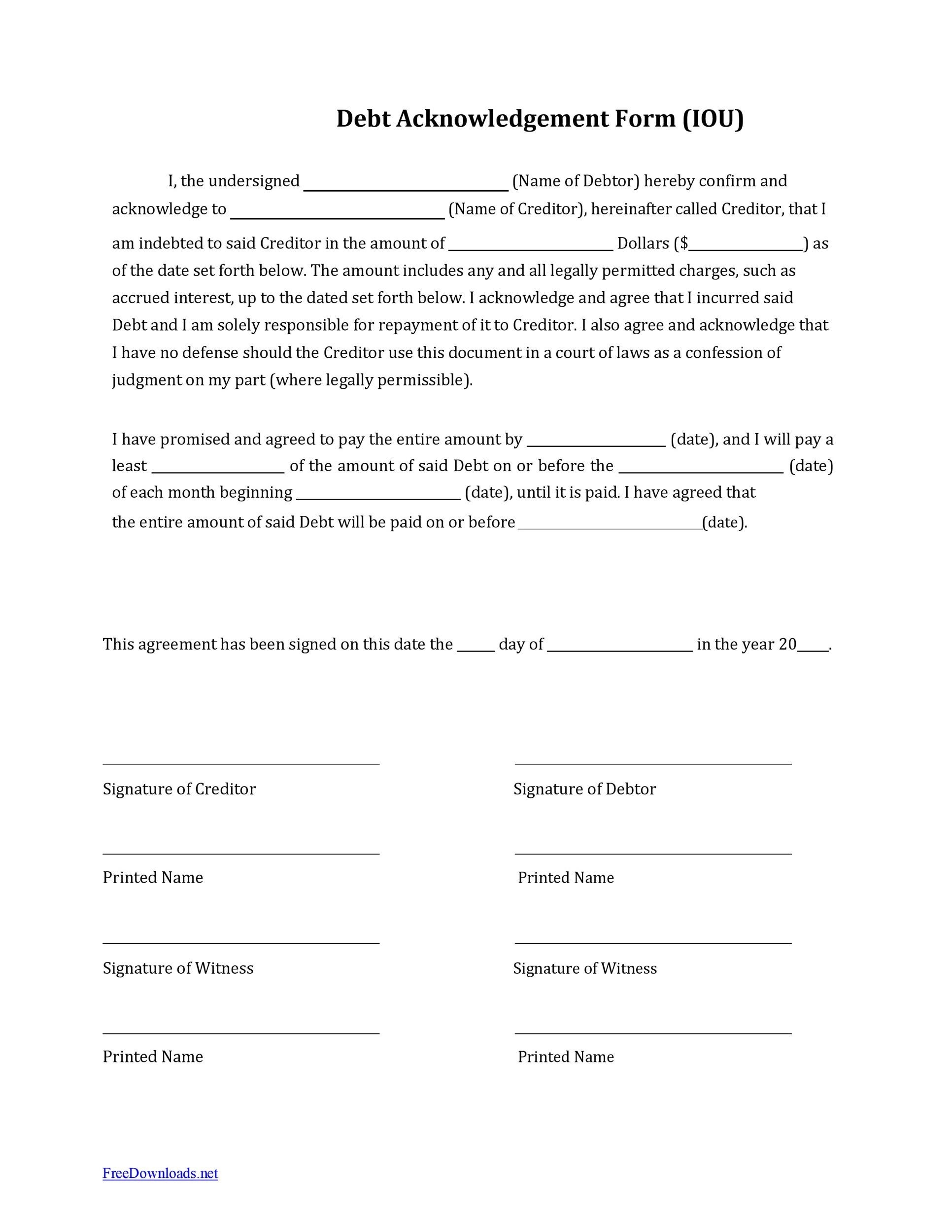41 Free IOU Templates I Owe You TemplateLab