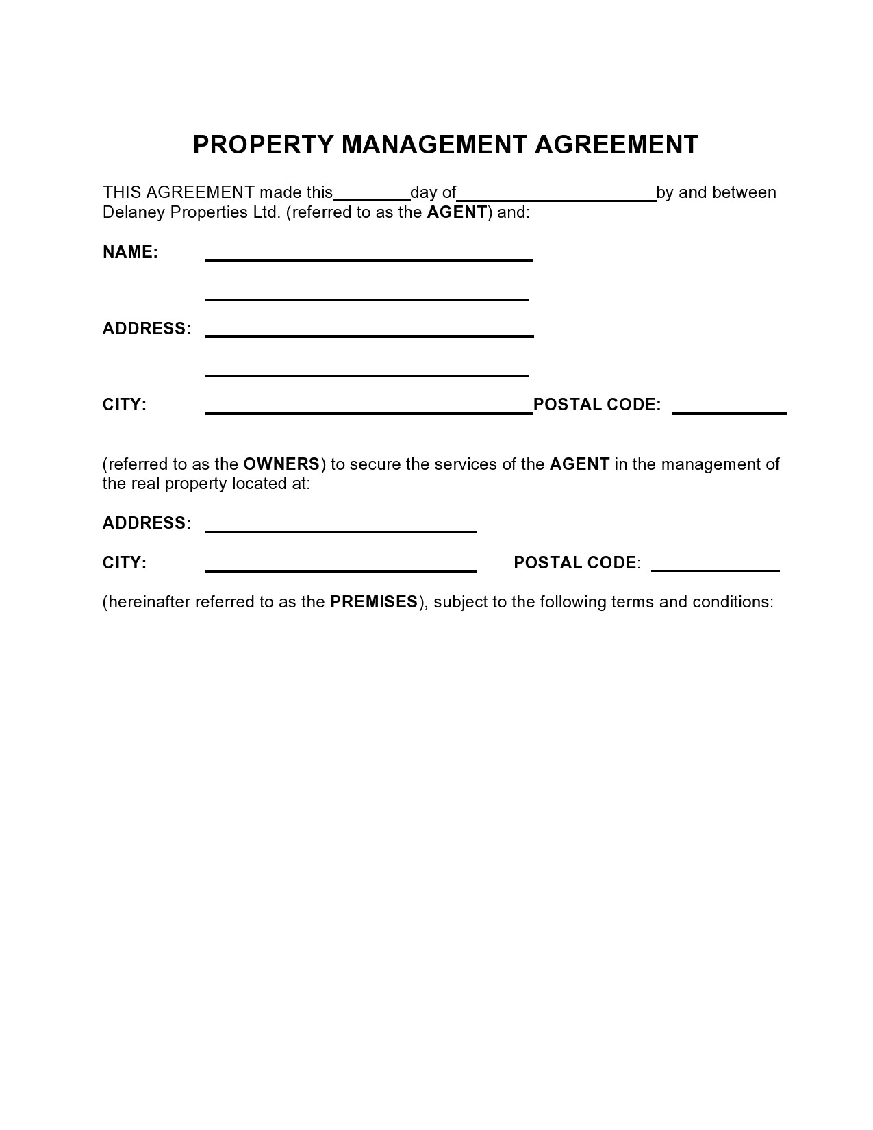 41 Simple Property Management Agreements Word PDF 