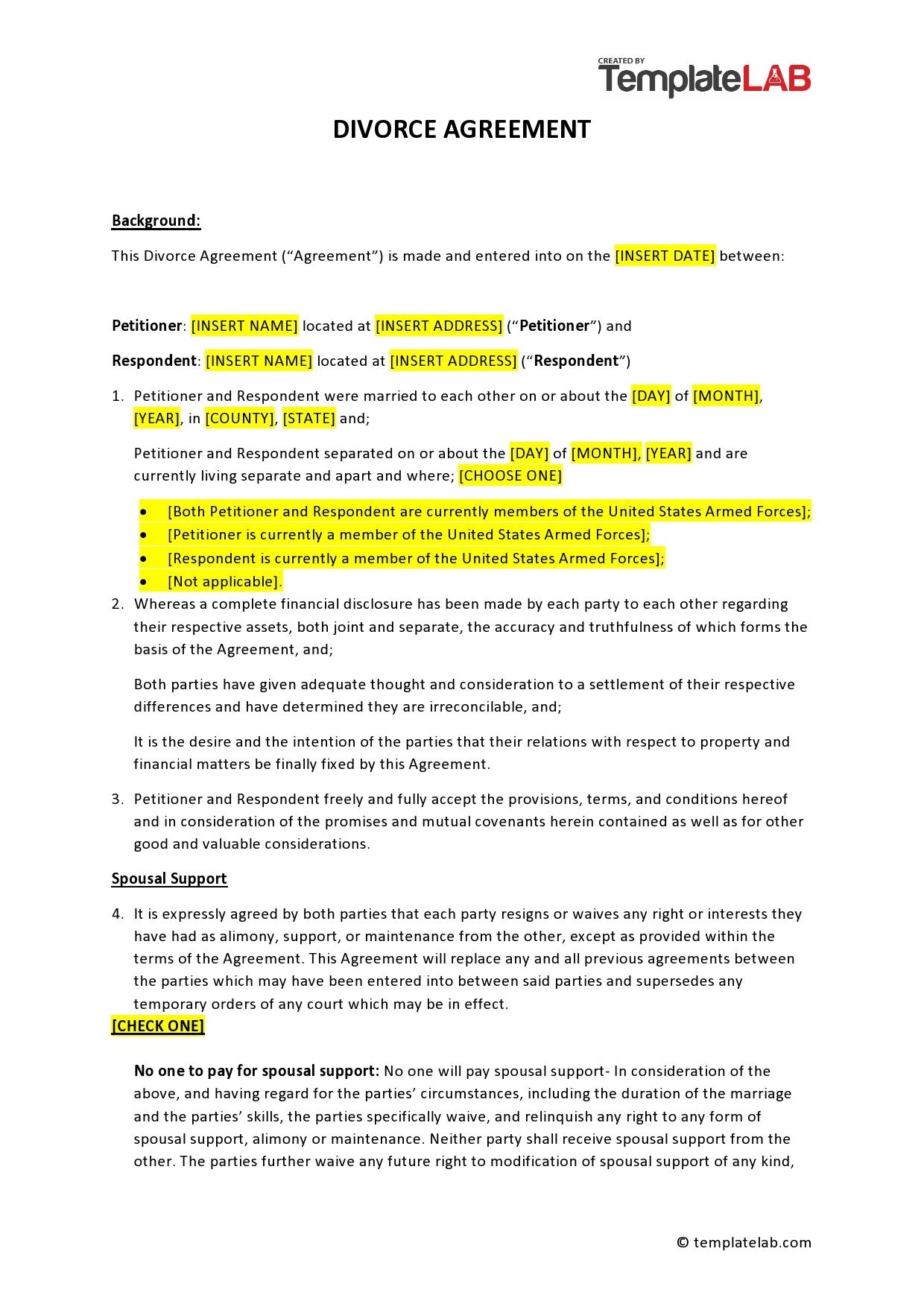 Free Printable North Carolina Divorce Forms
