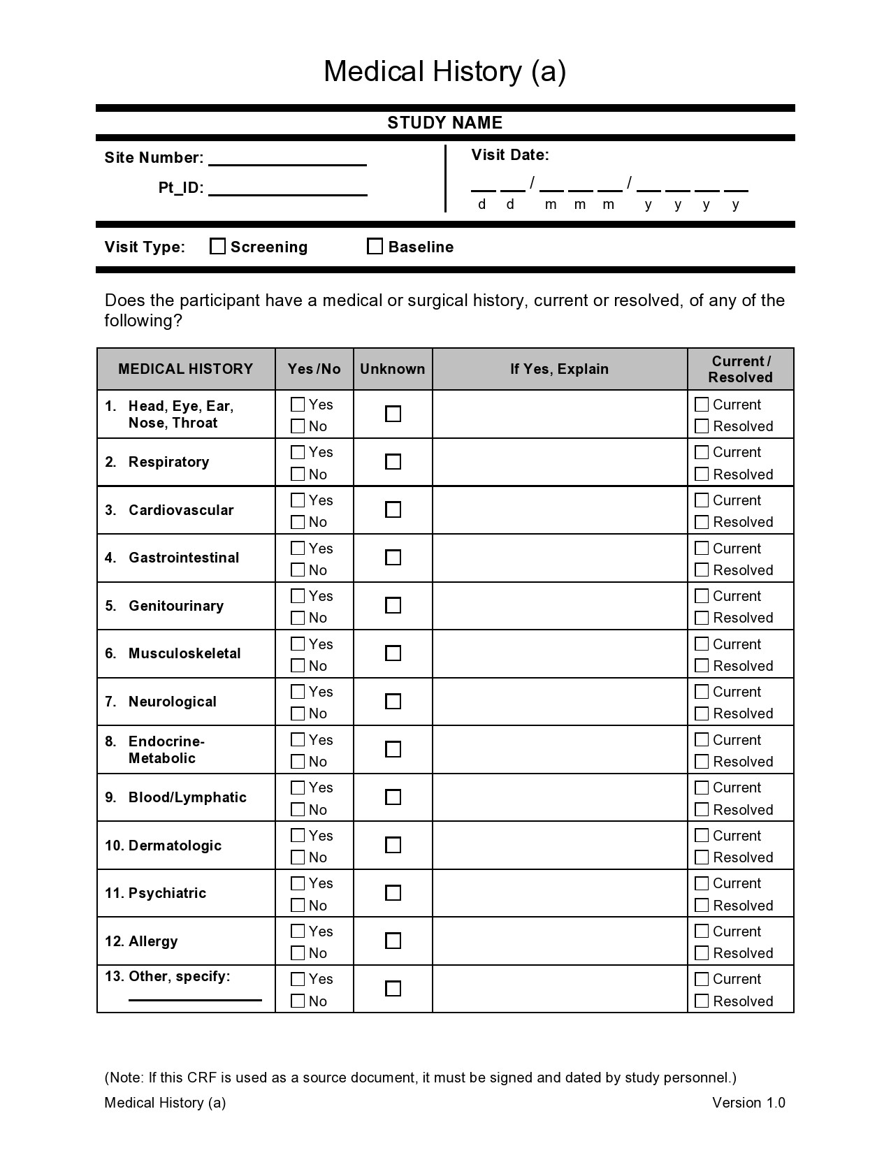 43 Medical Health History Forms PDF Word TemplateLab