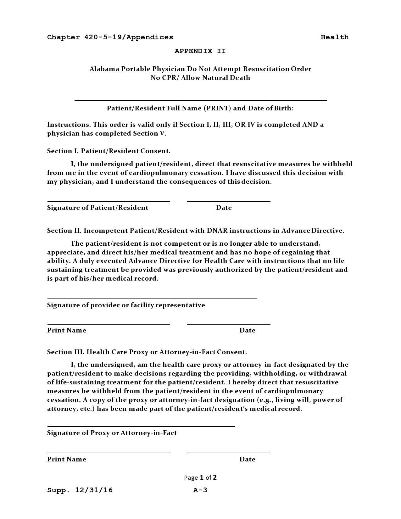 43 Printable Do Not Resuscitate Forms All States TemplateLab
