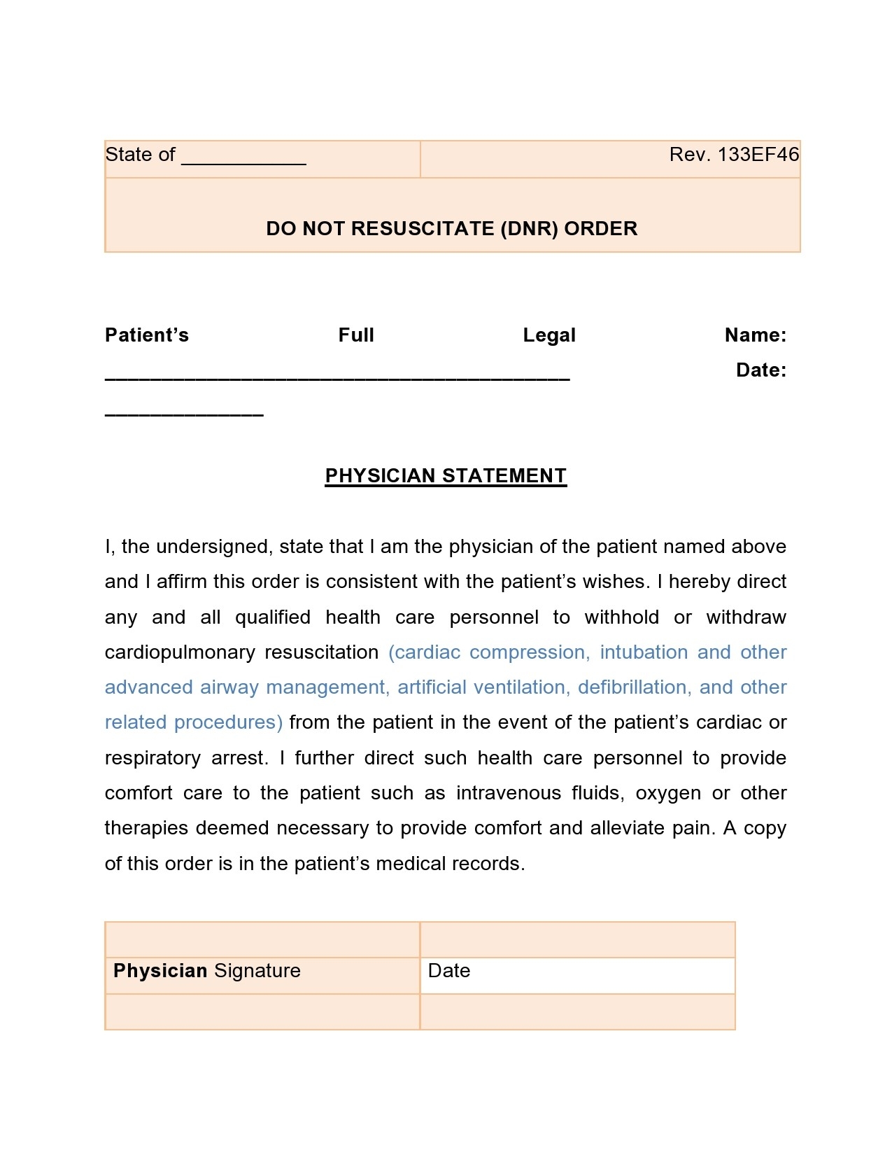 43 Printable Do Not Resuscitate Forms All States TemplateLab