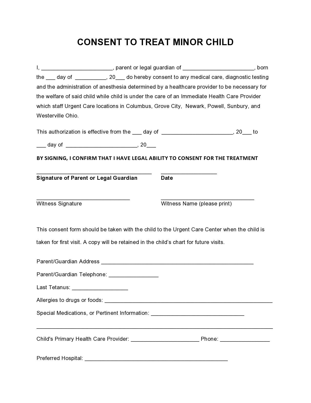 Free Printable Hospital Release Forms