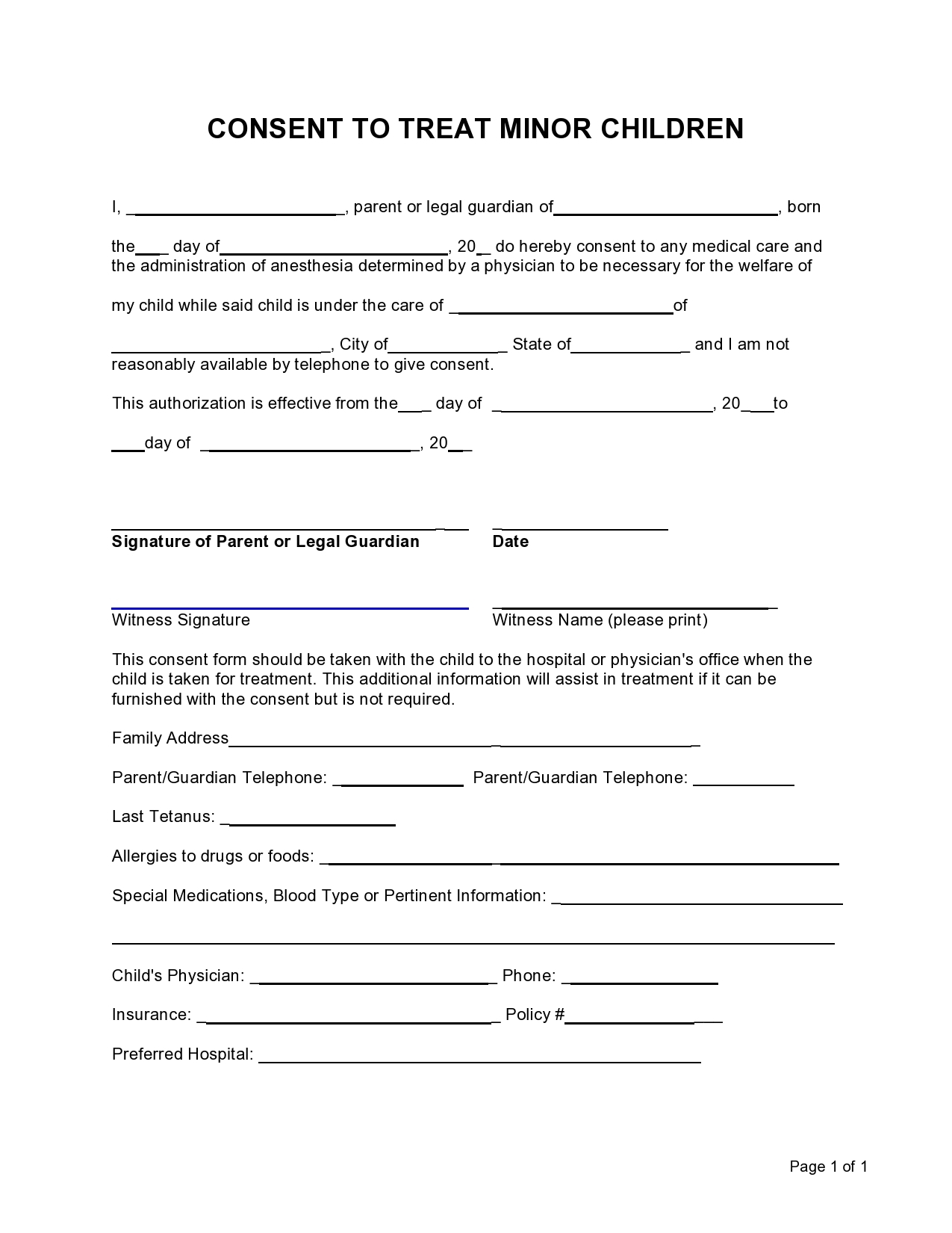 Free Printable Medical Release Form Template