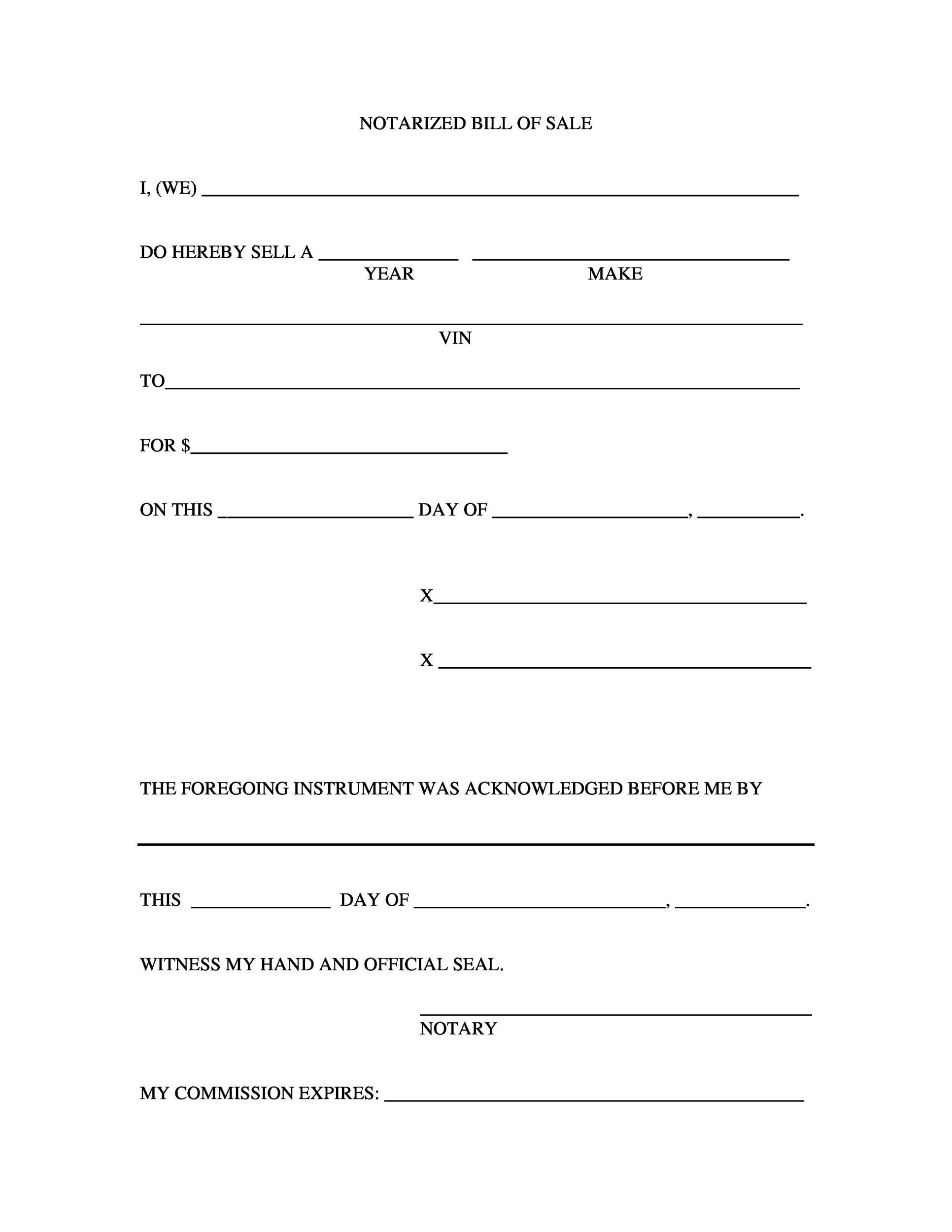 45 Printable Bill Of Sale Templates Free Word PDF 