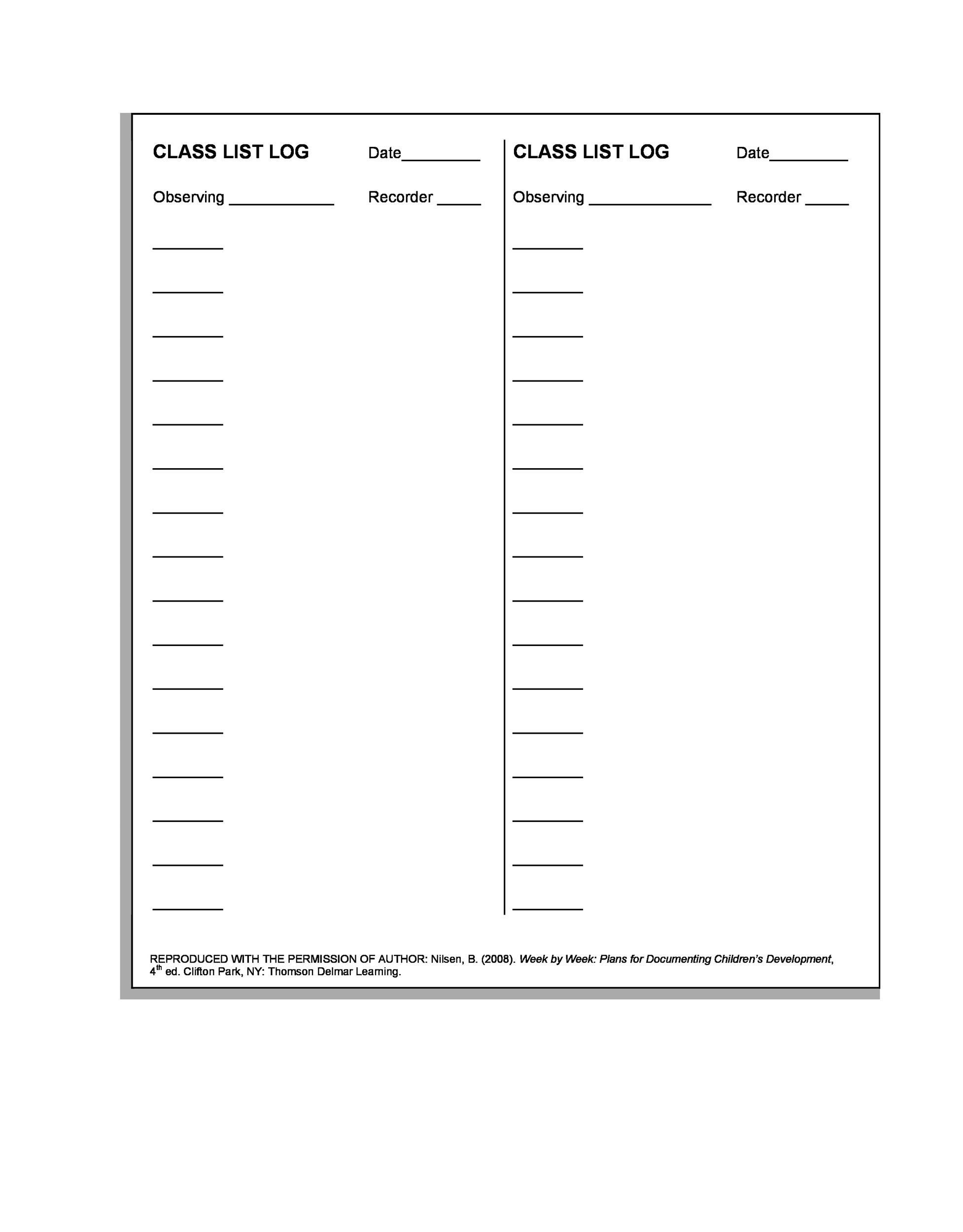 46 Class Roster Templates u0026 Class List Examples 