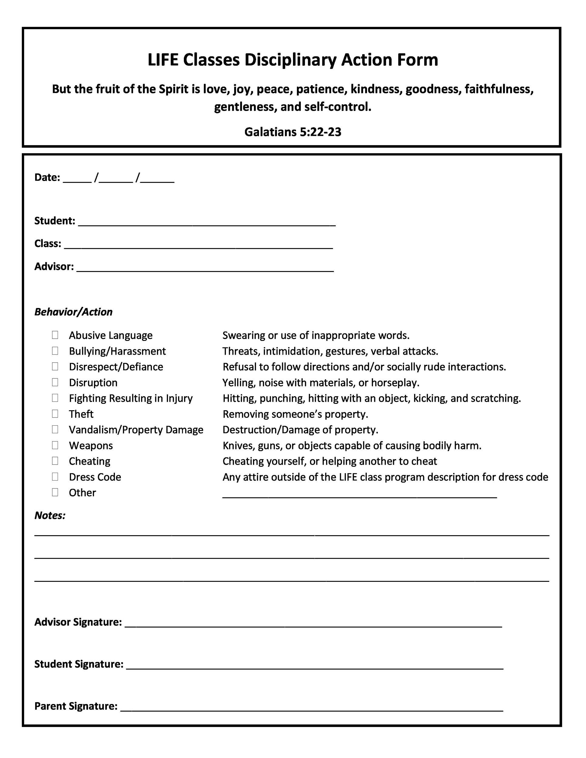 Free Printable Employee Write Up Form For Service Jobs
