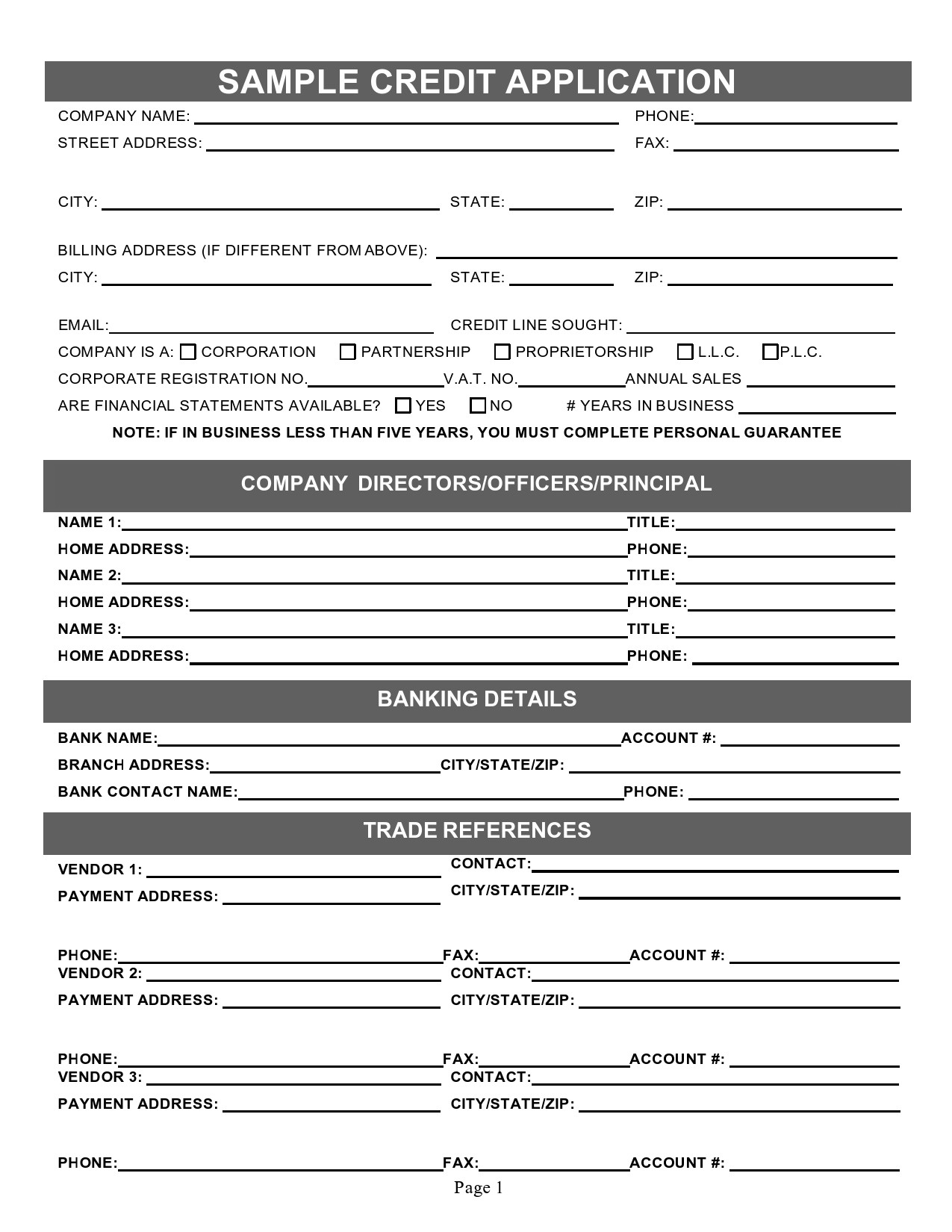 Free Printable Blank Business Forms