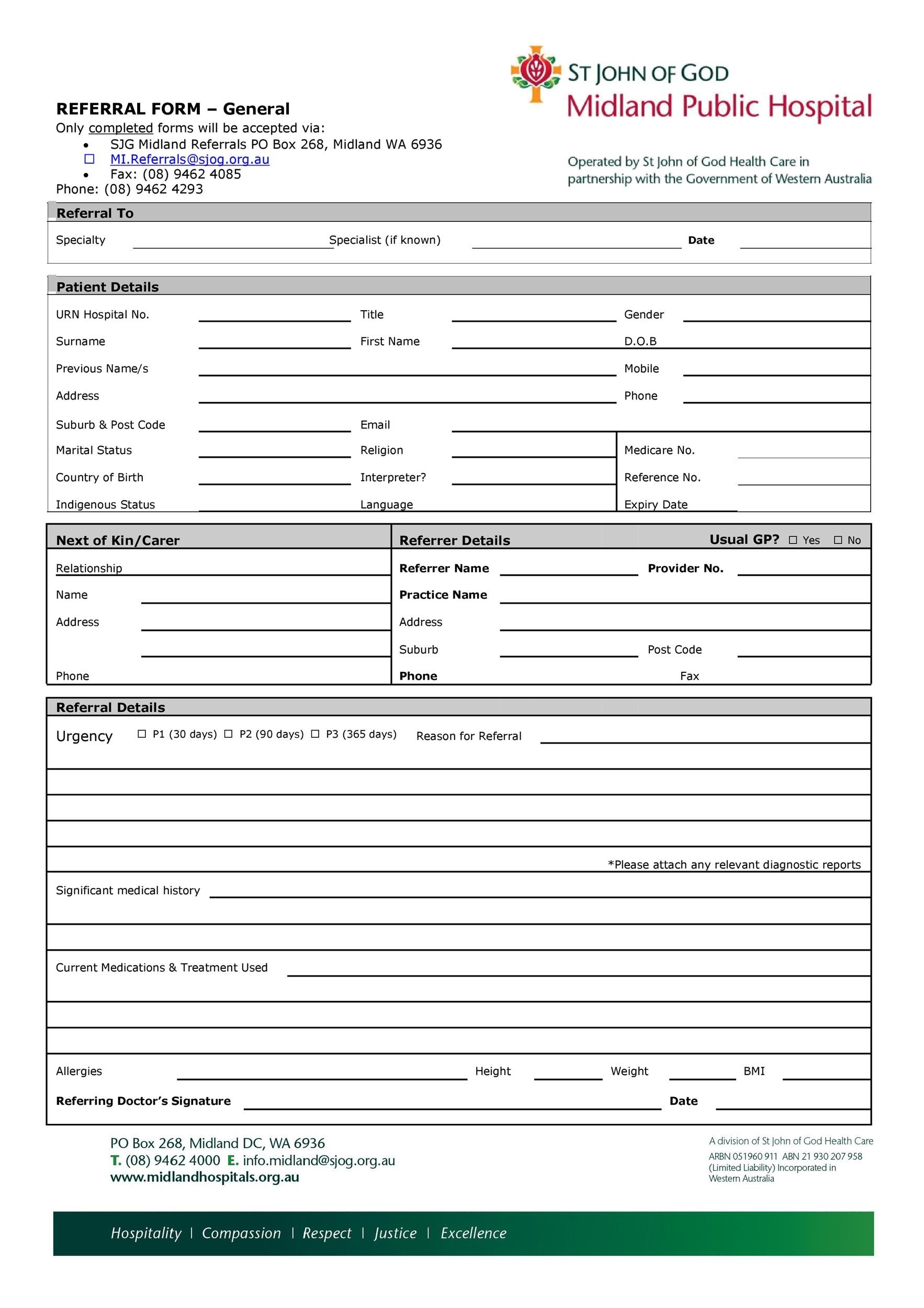 49 Referral Form Templates Medical U0026 General TemplateLab