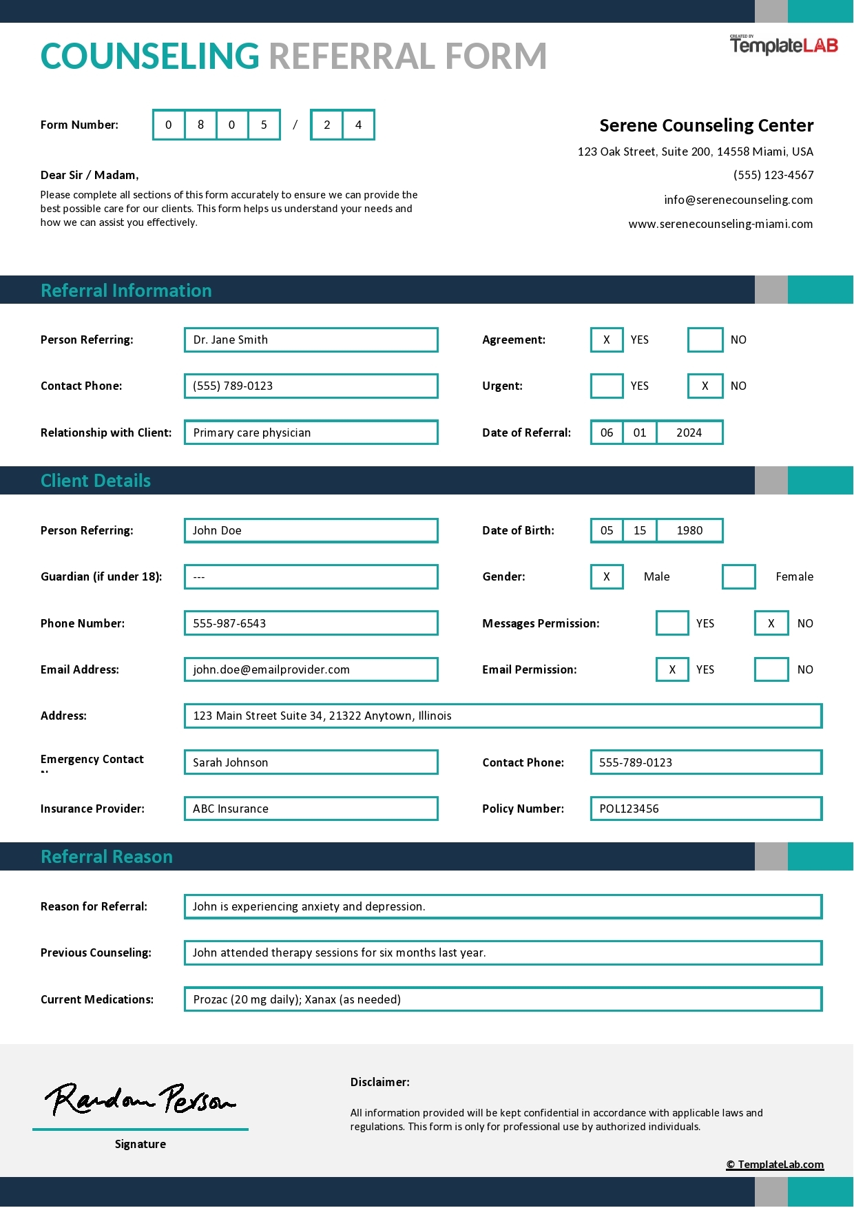 Postive Student Referral Form Free Printable