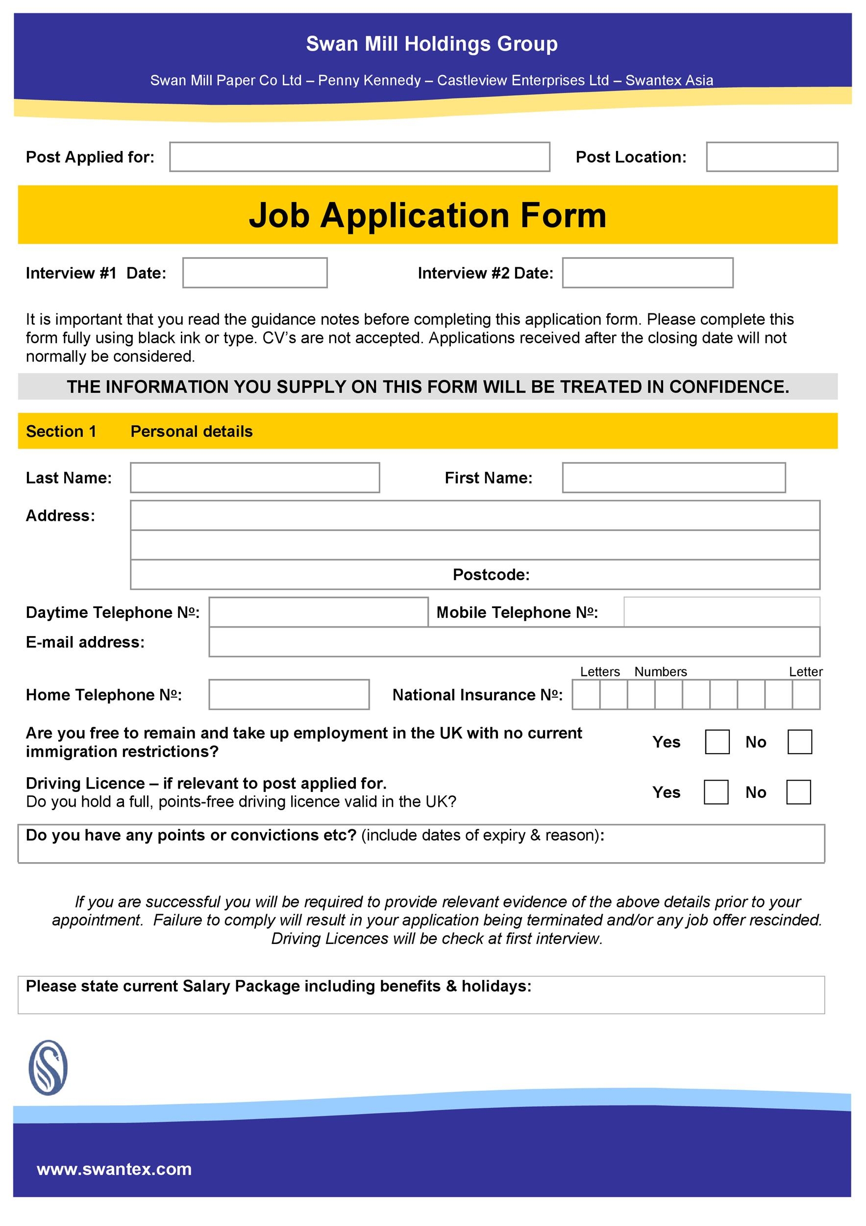 A Free Printable Non Hirement Form