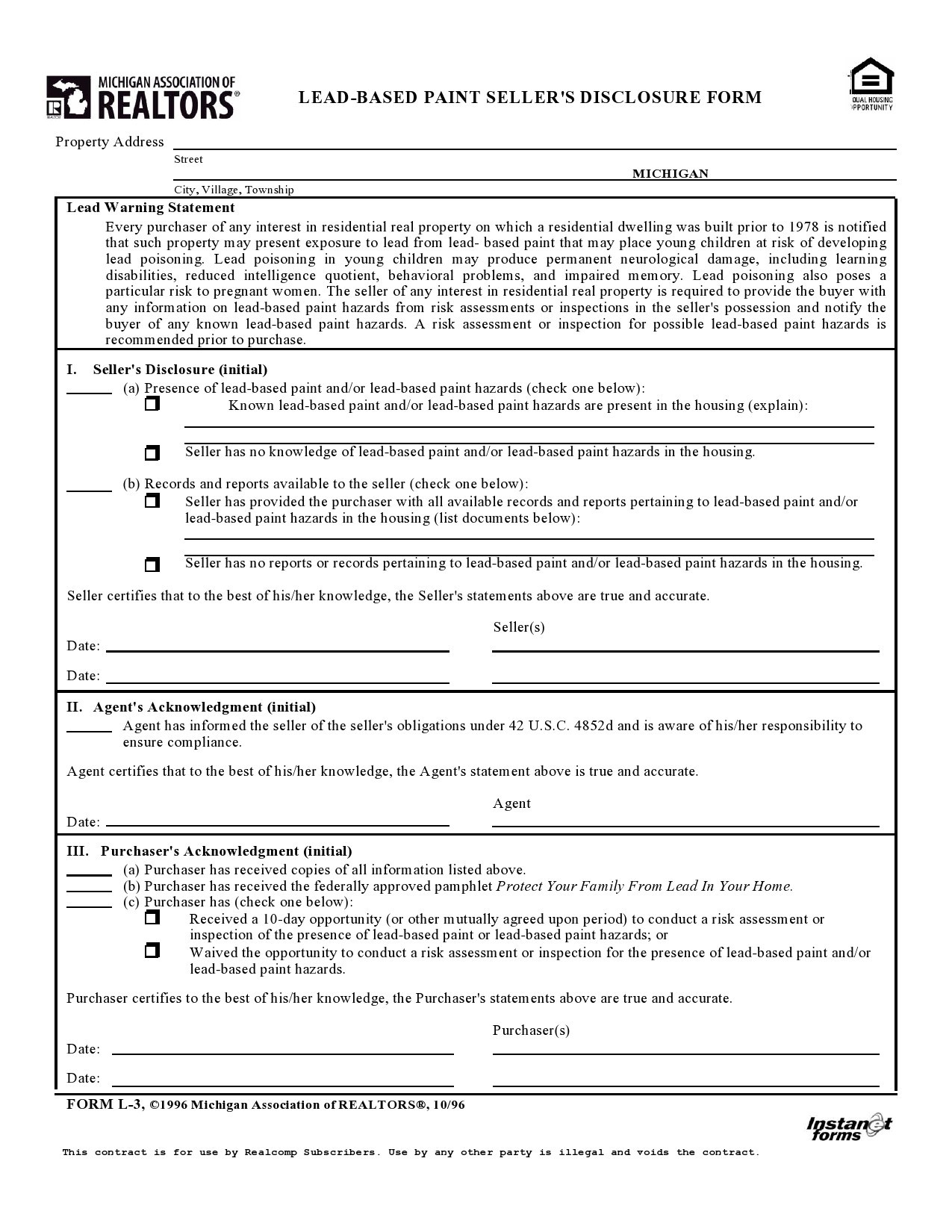 50 Lead Paint Disclosure Forms All States TemplateLab