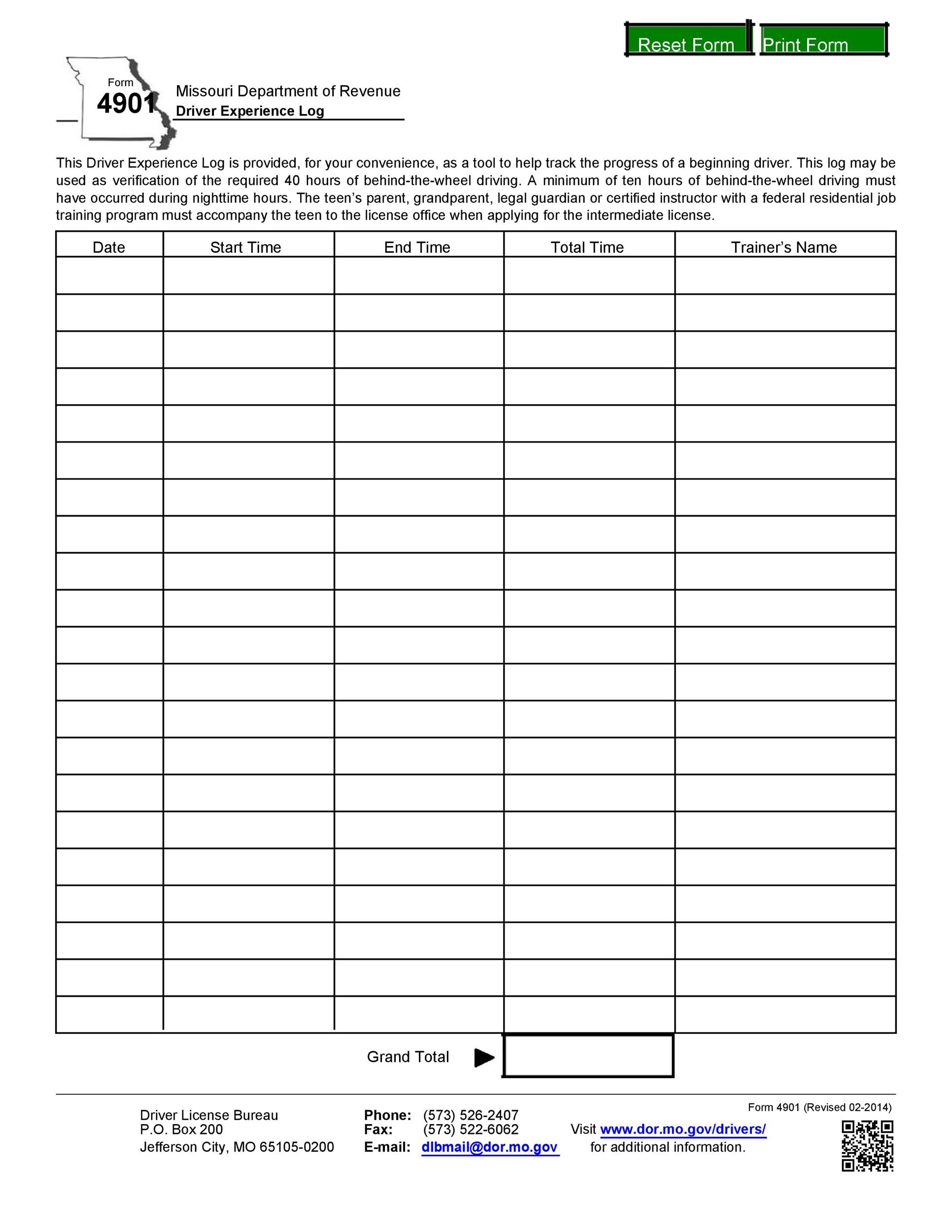Free Printable Dvir Form