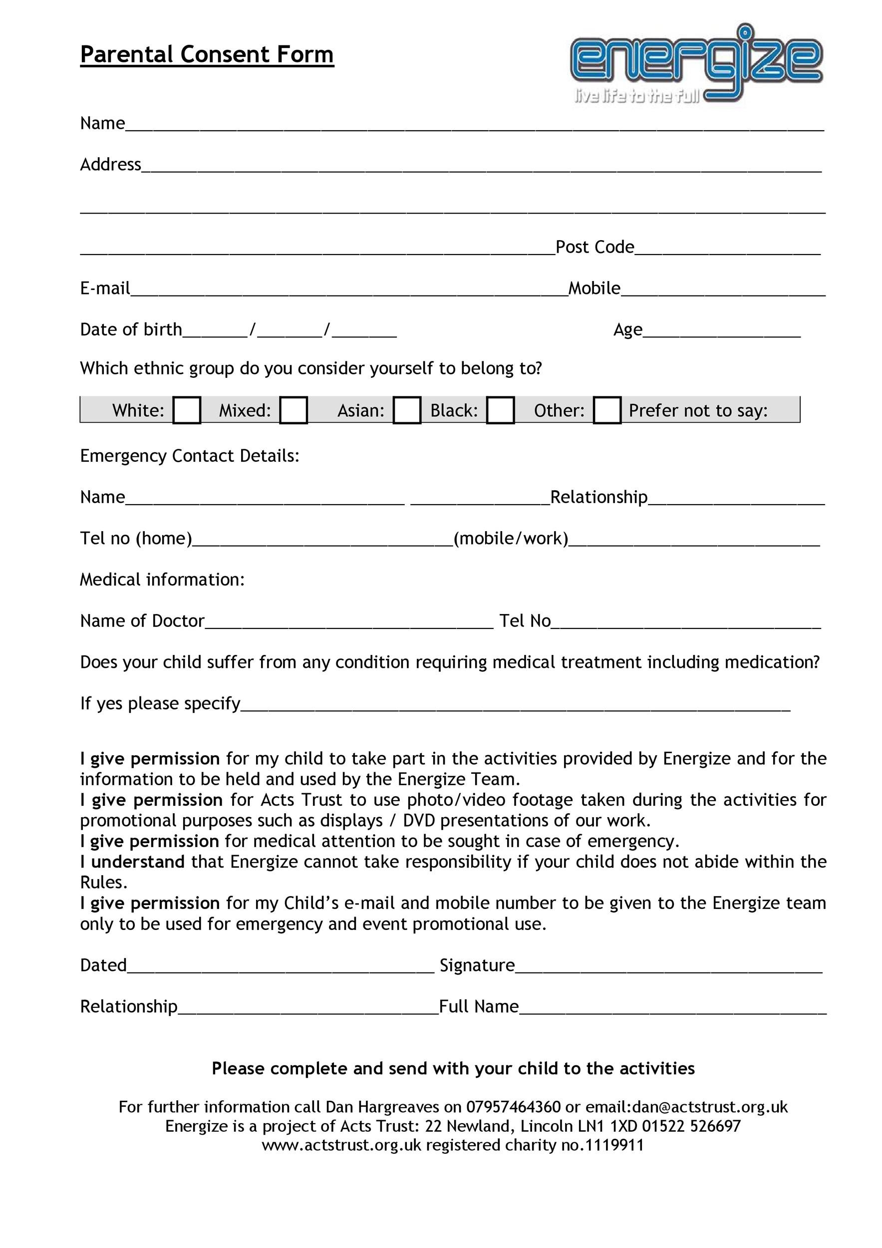 Free Printable Consent Forms