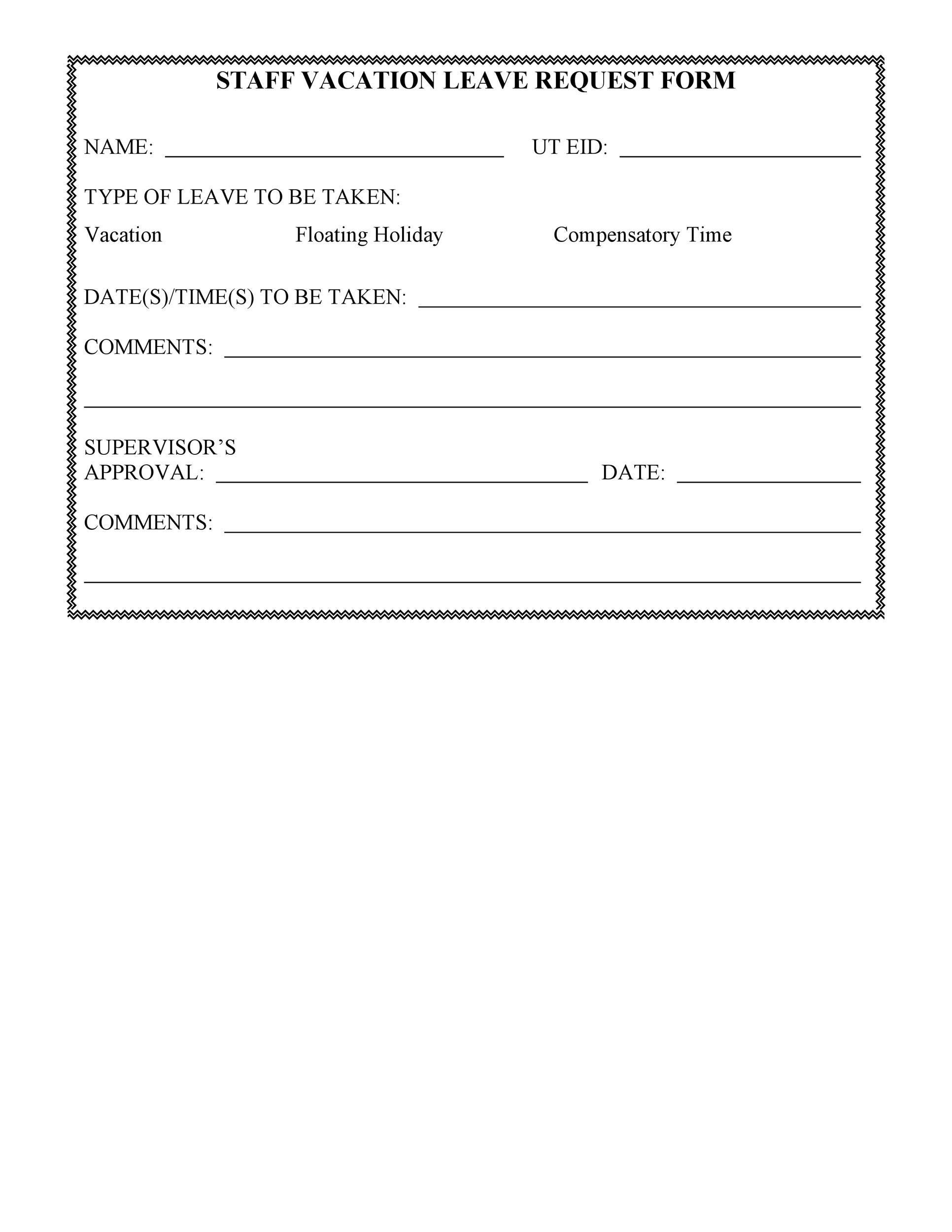 50 Professional Employee Vacation Request Forms Word TemplateLab