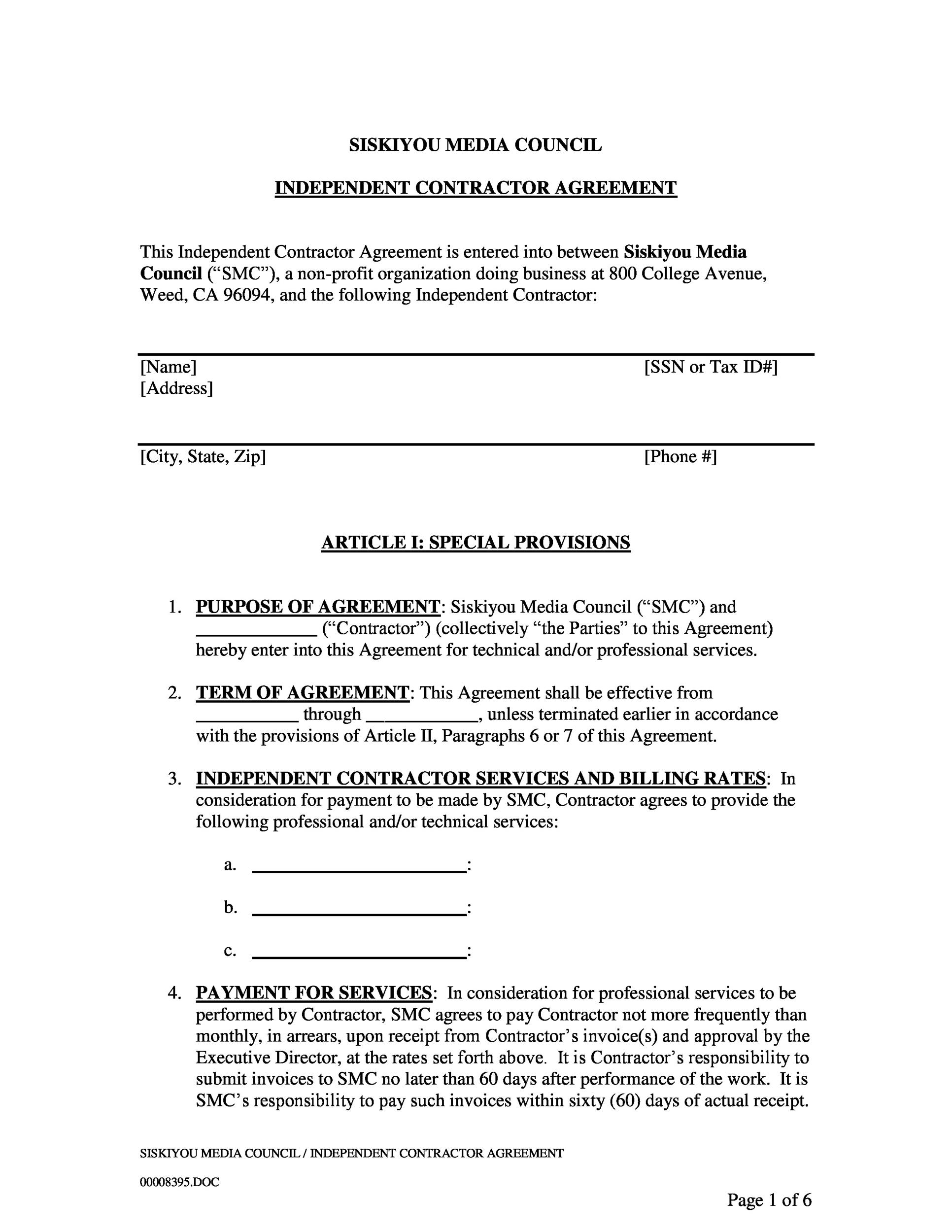 50 Simple Independent Contractor Agreement Templates FREE 