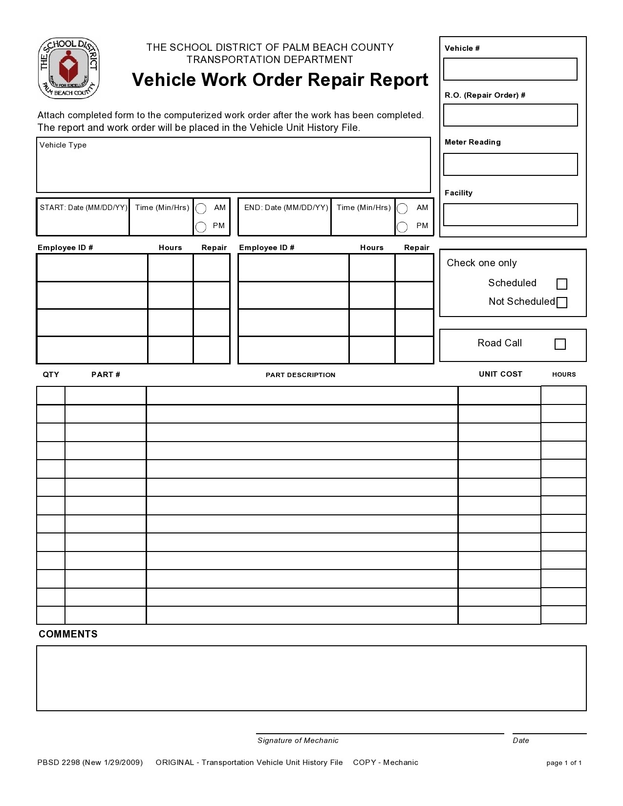 52 Printable Work Order Templates Excel Word PDF 
